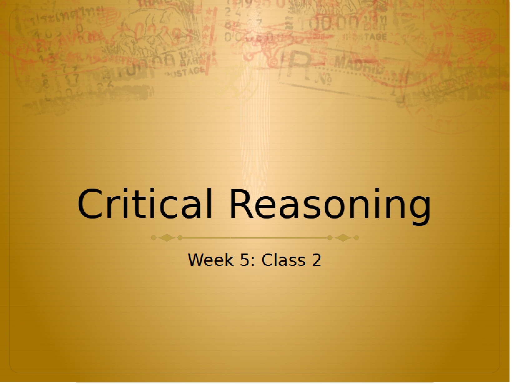 Second Class of Week Five