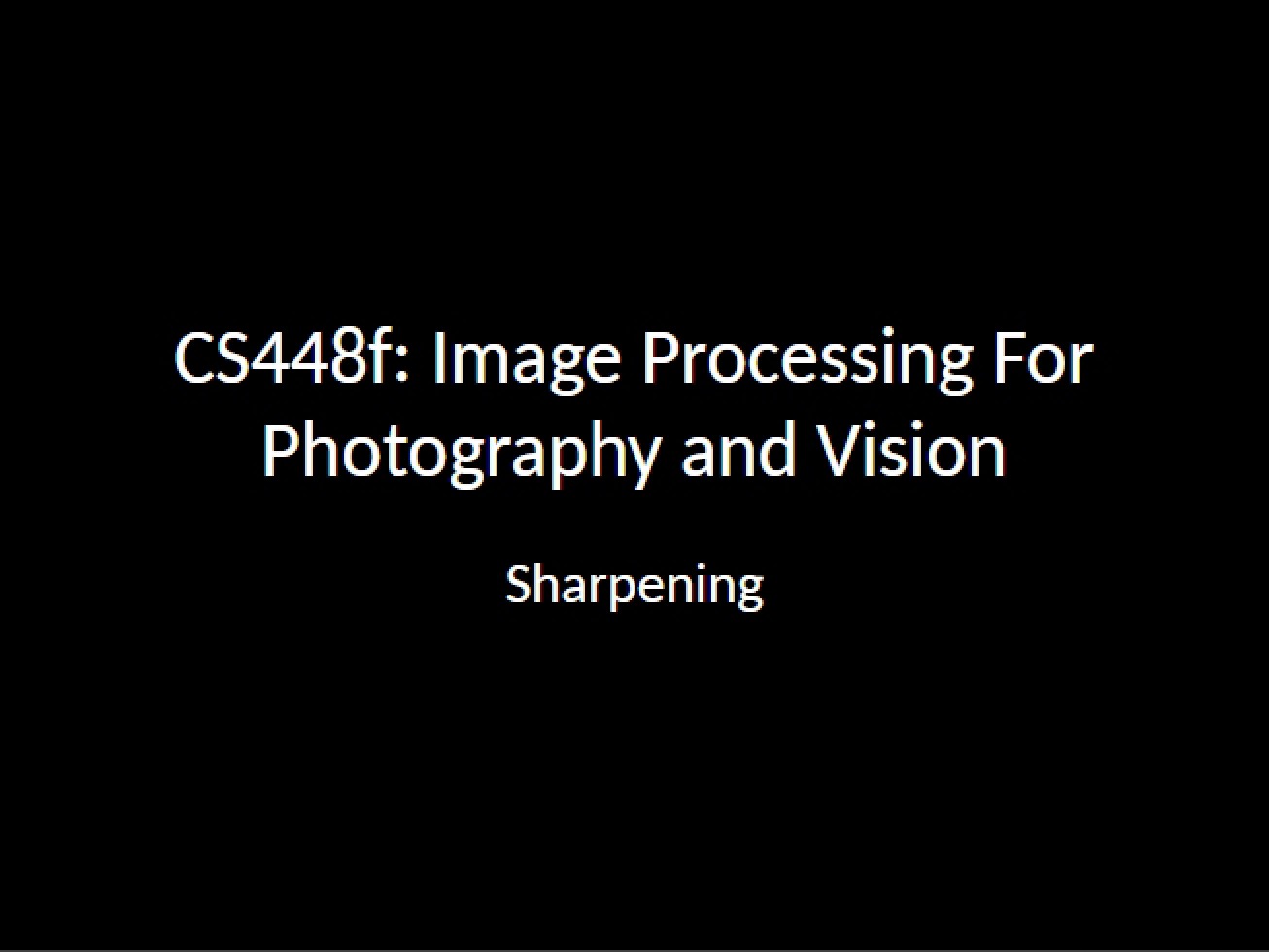 Introduction to Sharpening