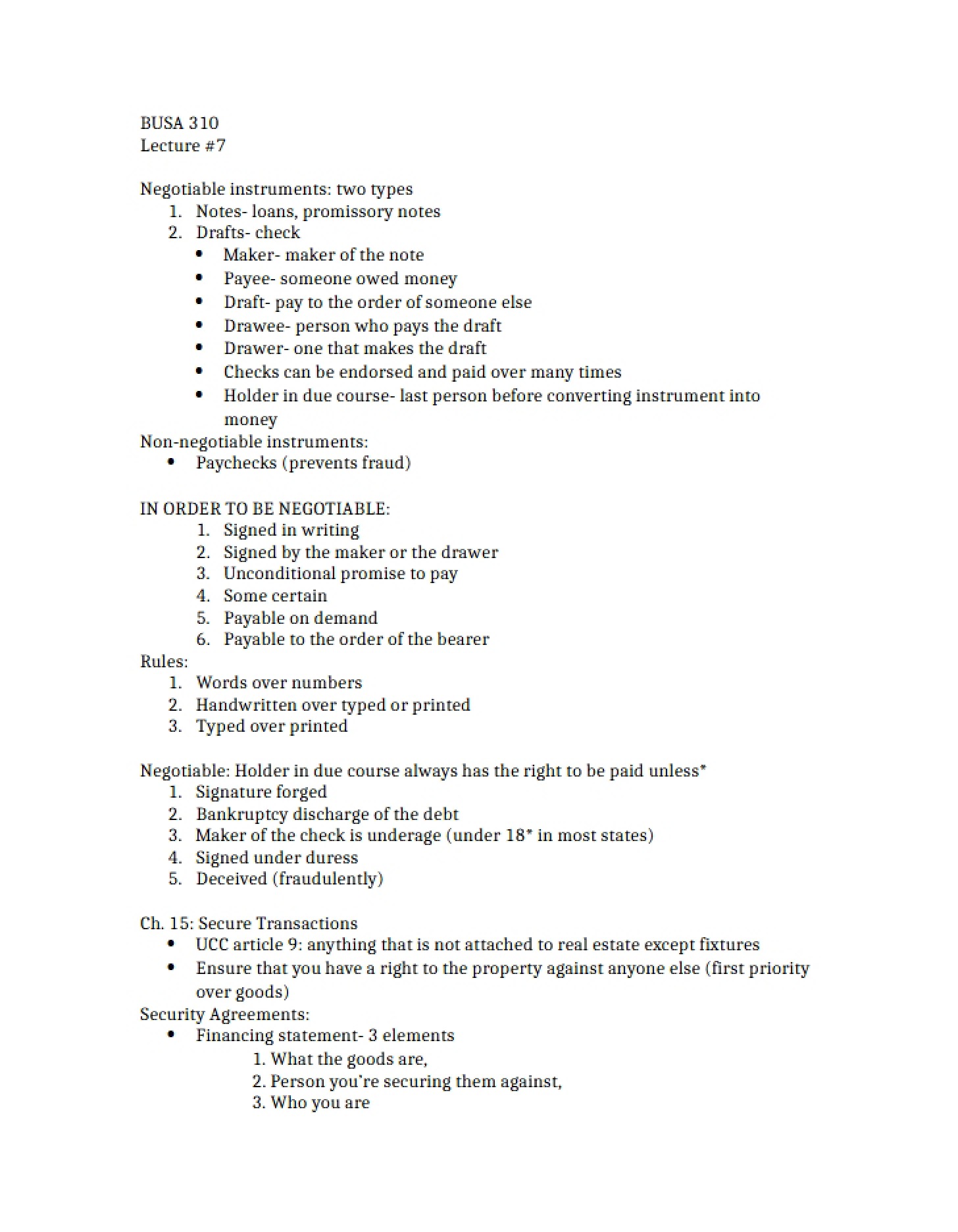 Lecture Seven BUSA 310