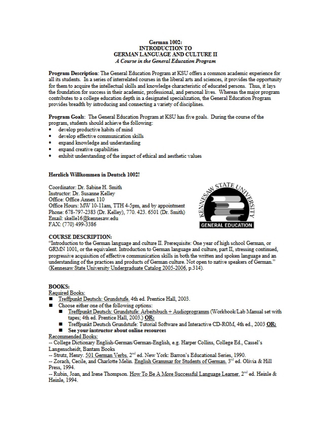 GRMN 1002 Course Outline