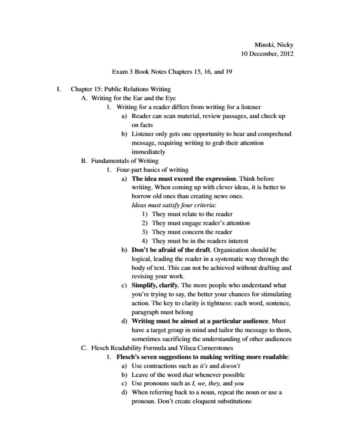 Examination 3 Public Relations