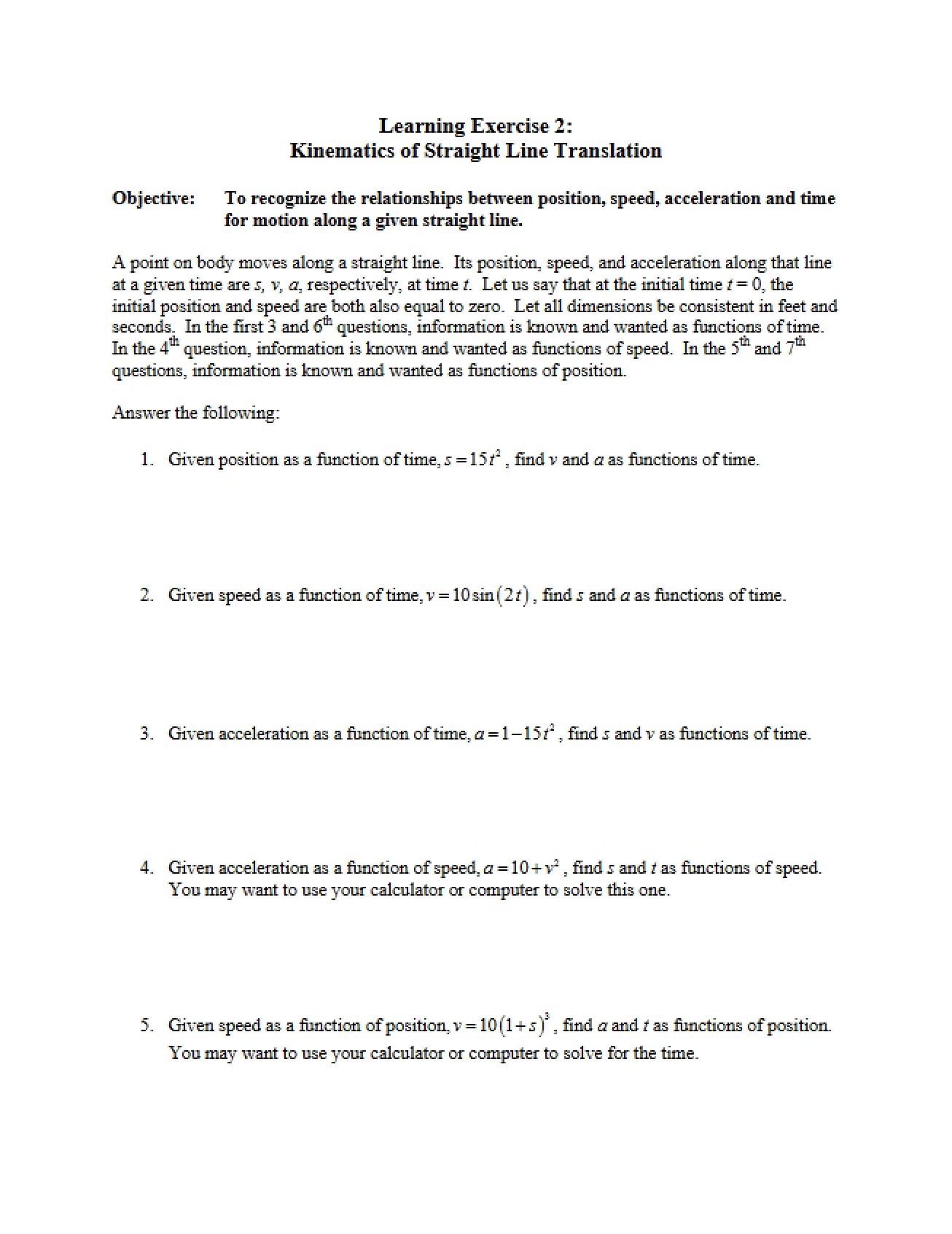 Second Learning Exercise
