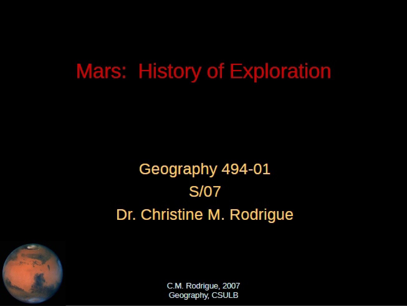 Mars Exploration History
