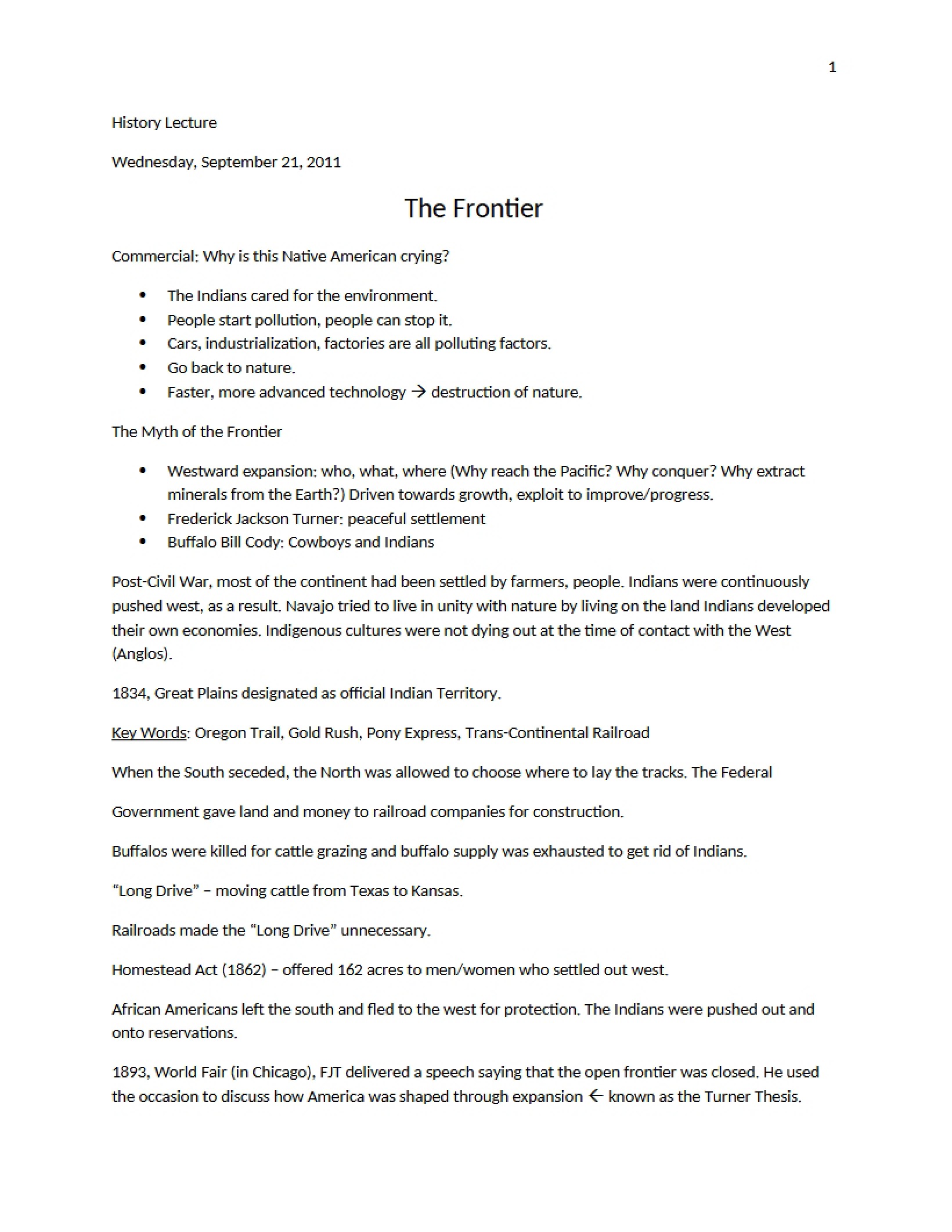 Frontier History