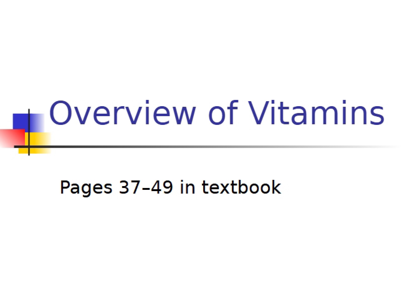 General Overview of Animal Vitamins