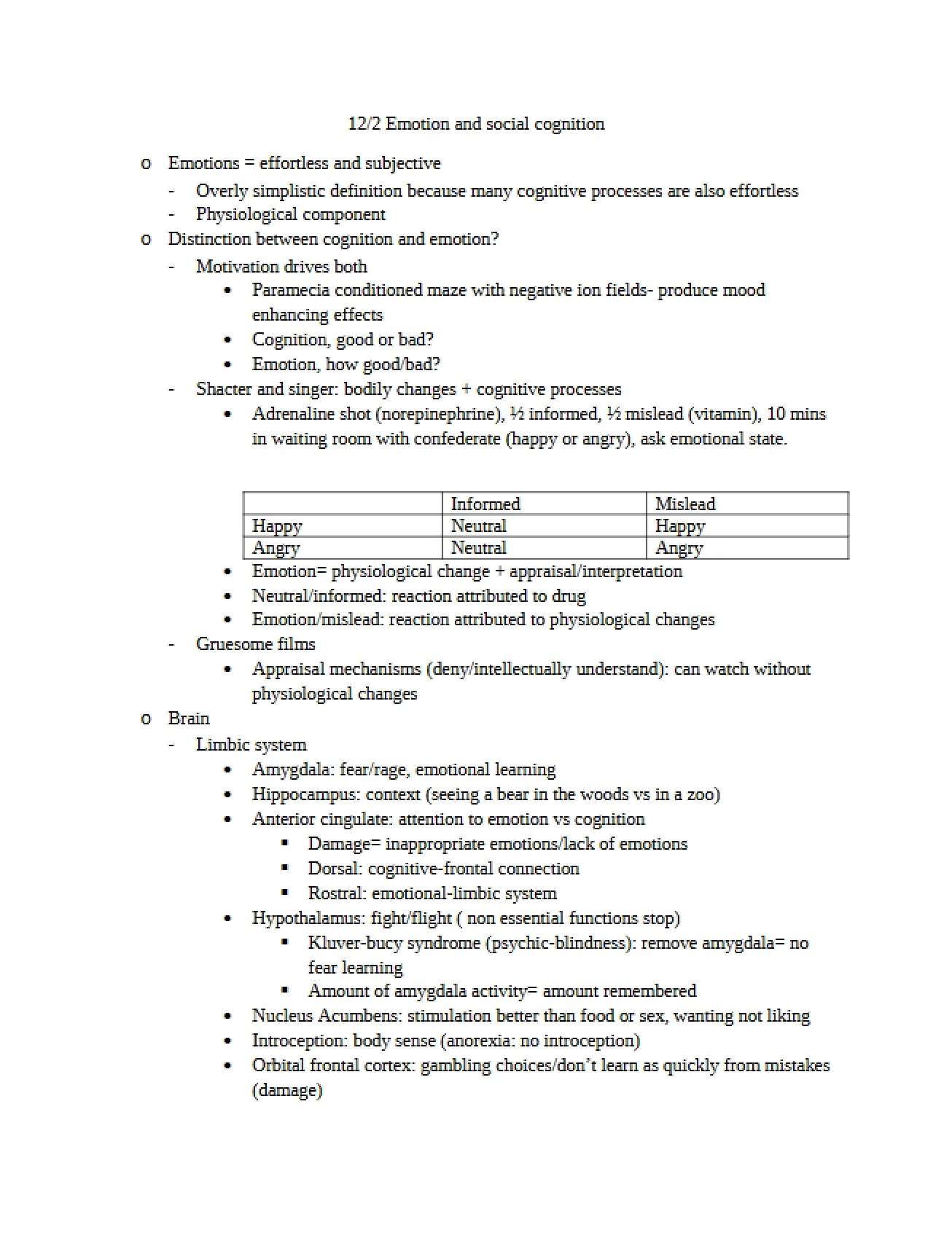 Emotion and Social Cognition - PSY 3400