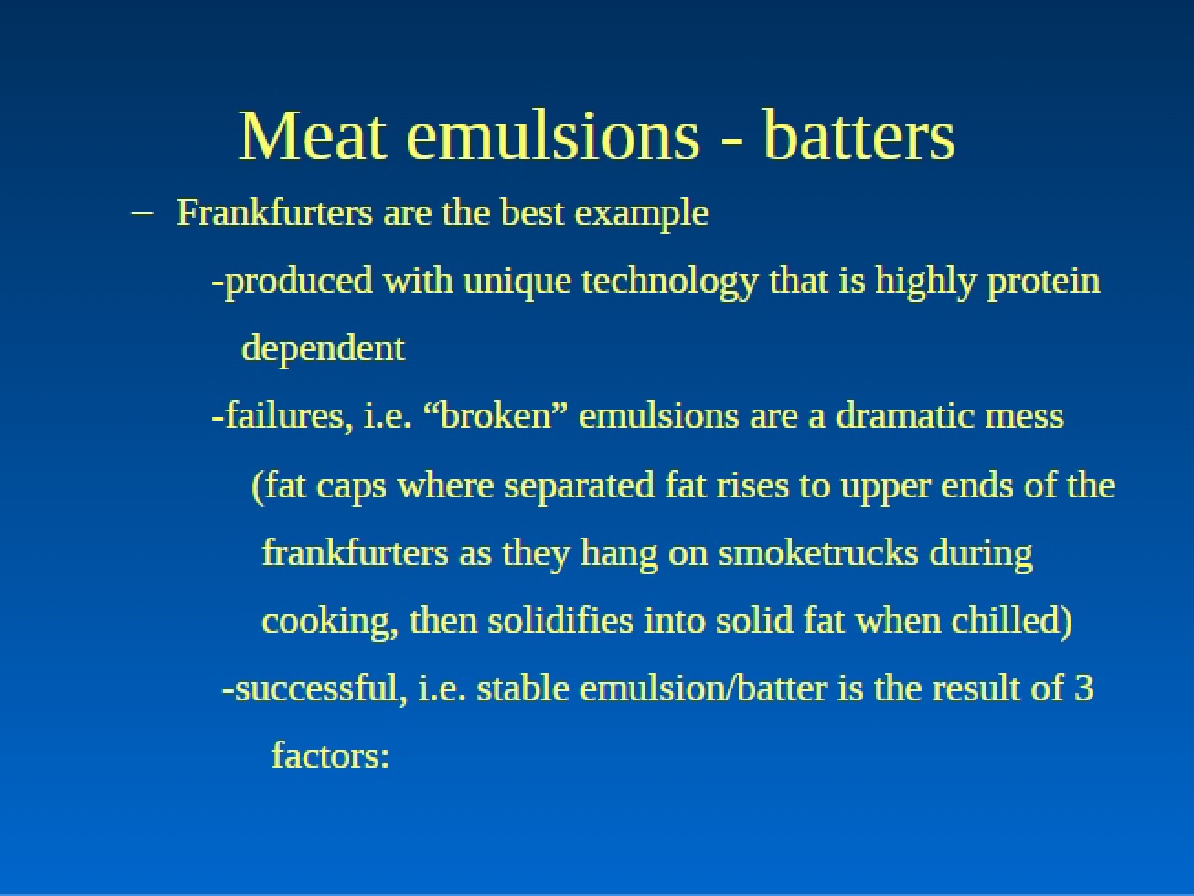Science of Batters and Emulsions in Meat