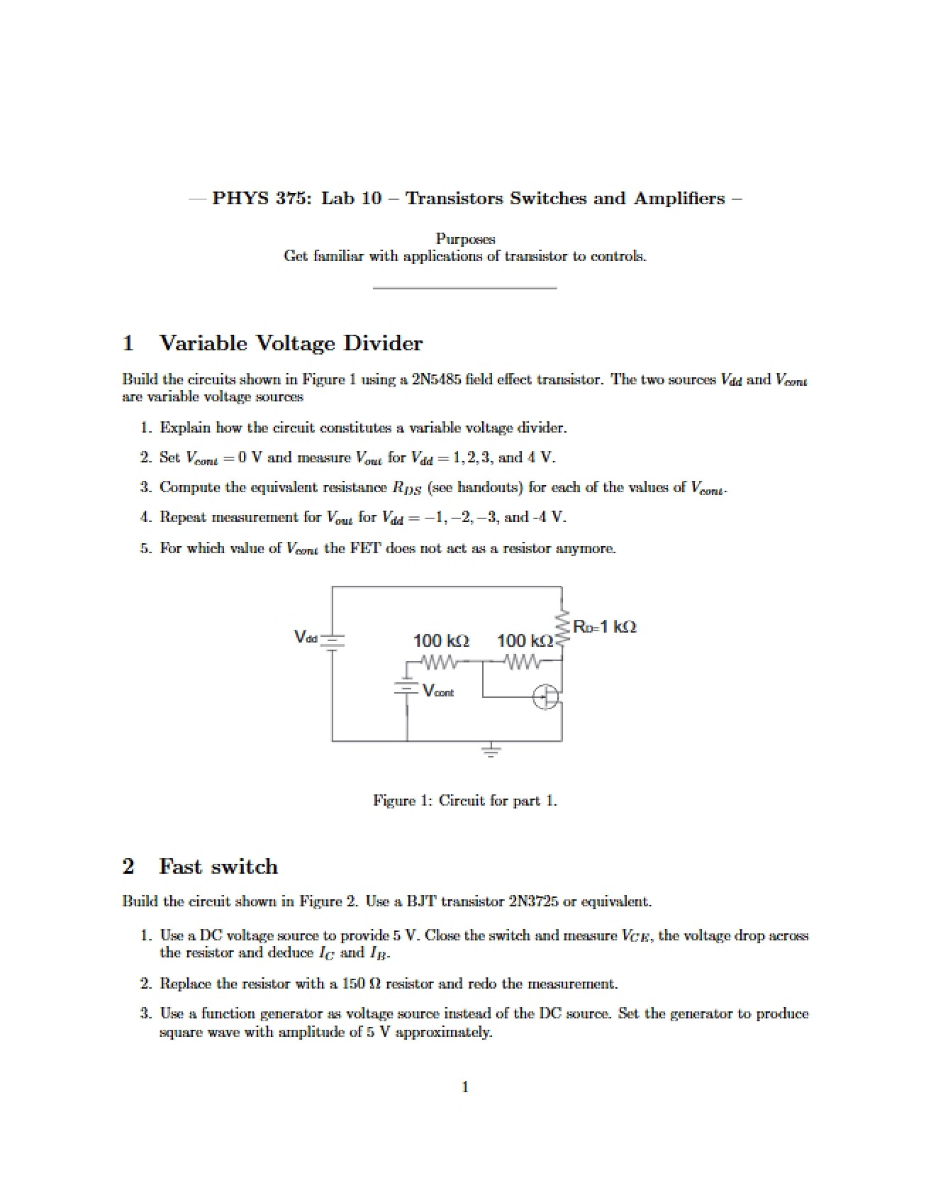 Amplifiers and Switch Transistors