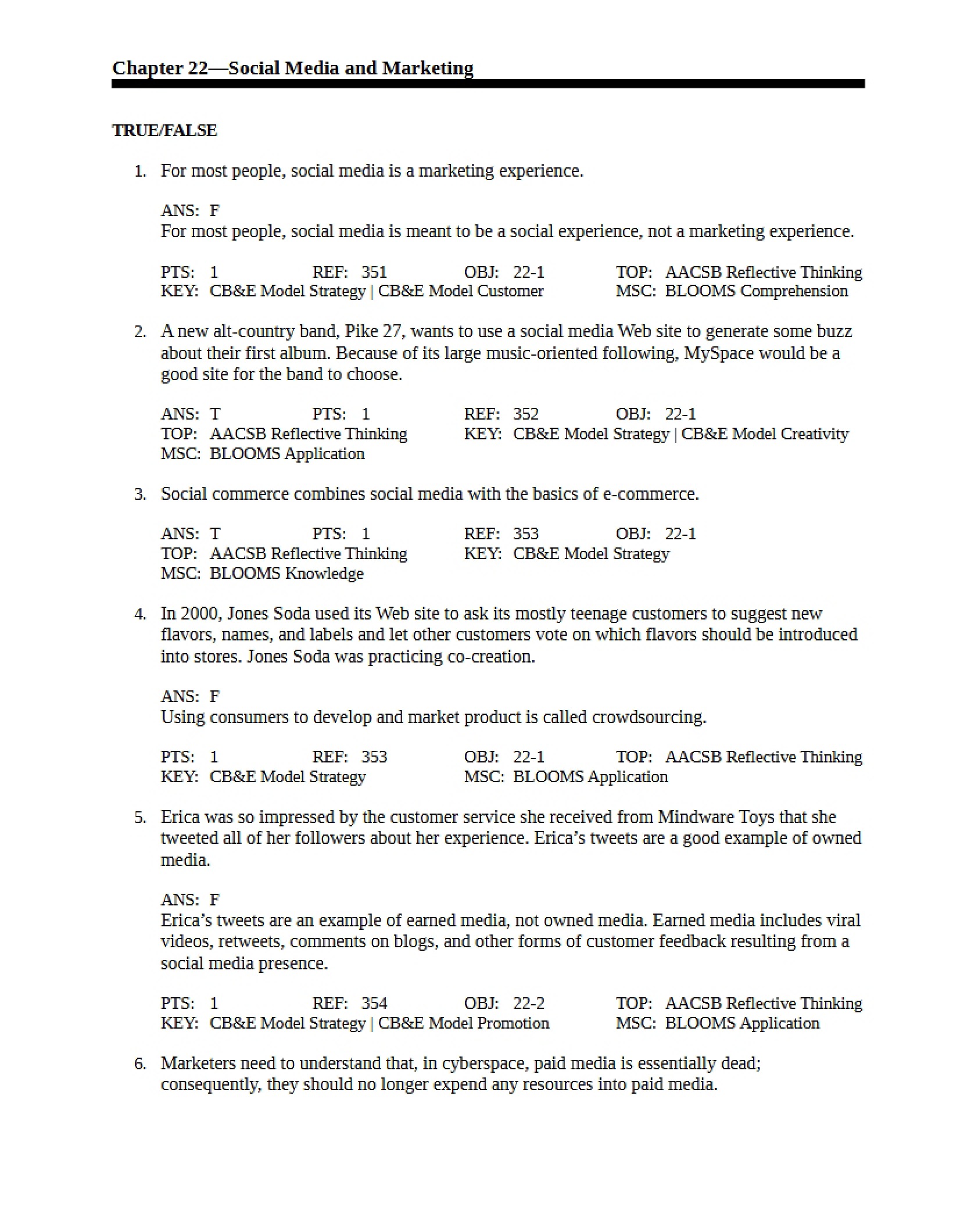 Marketing and Social Media (Chapter 22)