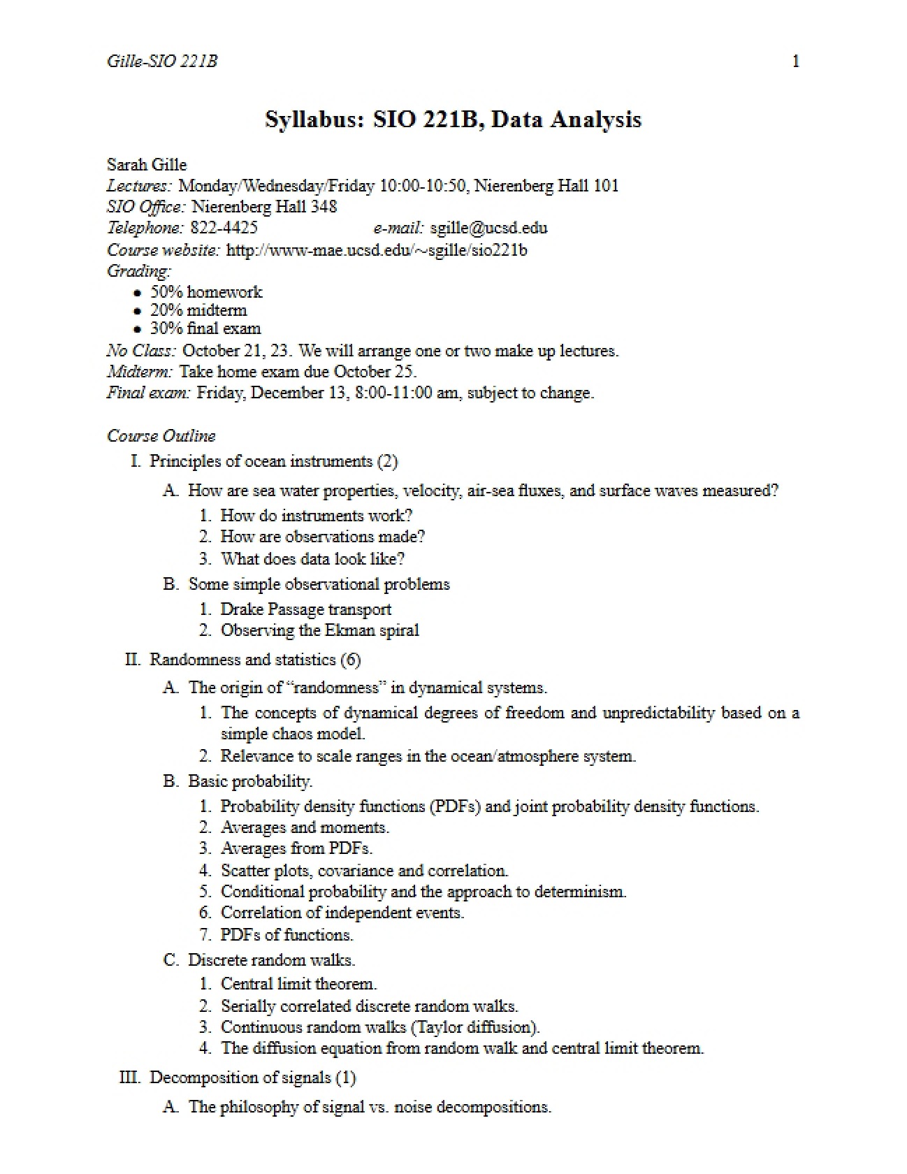 SIO 221B Program Description