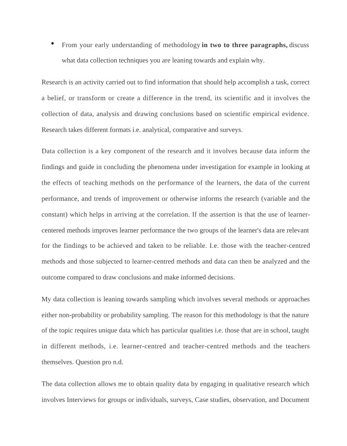 Data Collection Techniques - Methodology