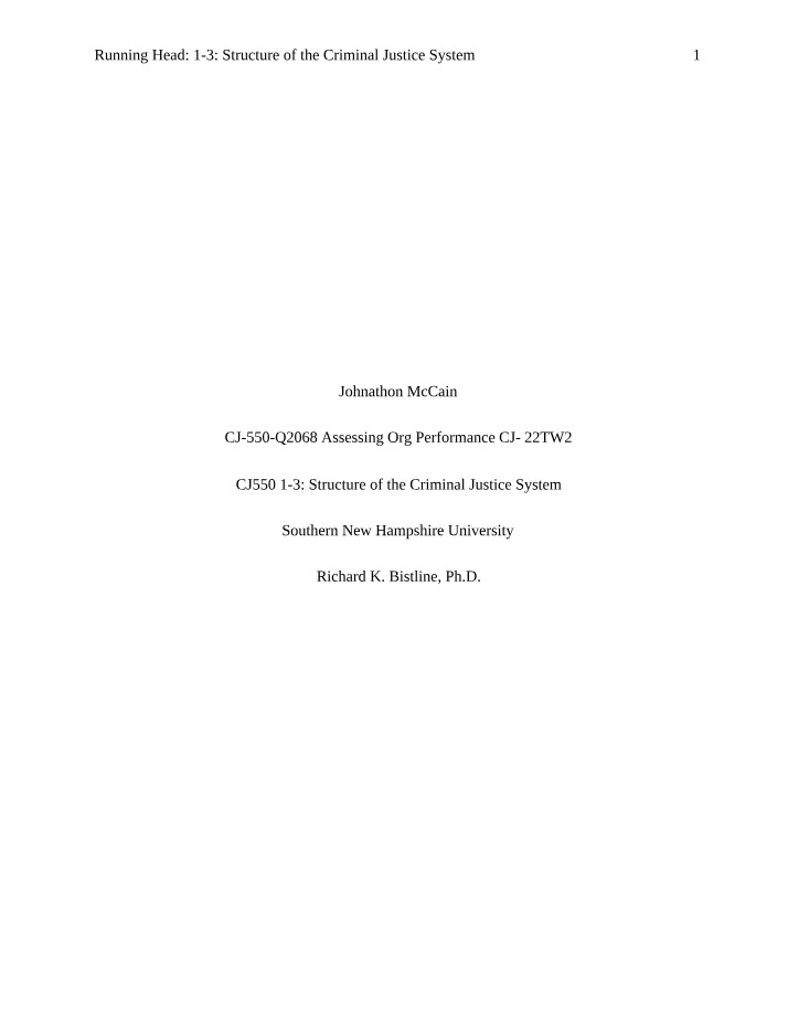 Criminal Justice System Structure
