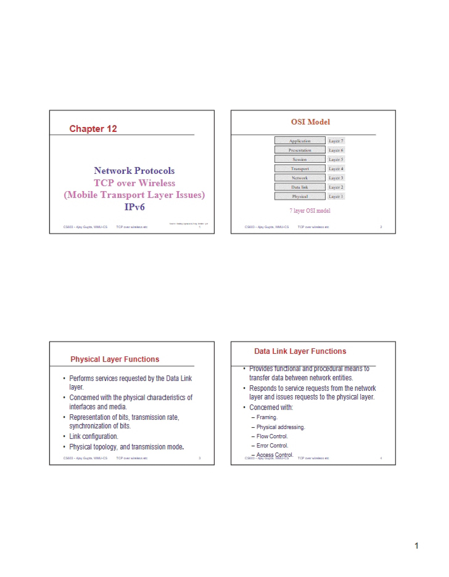 Wireless Mobile Transport TCP