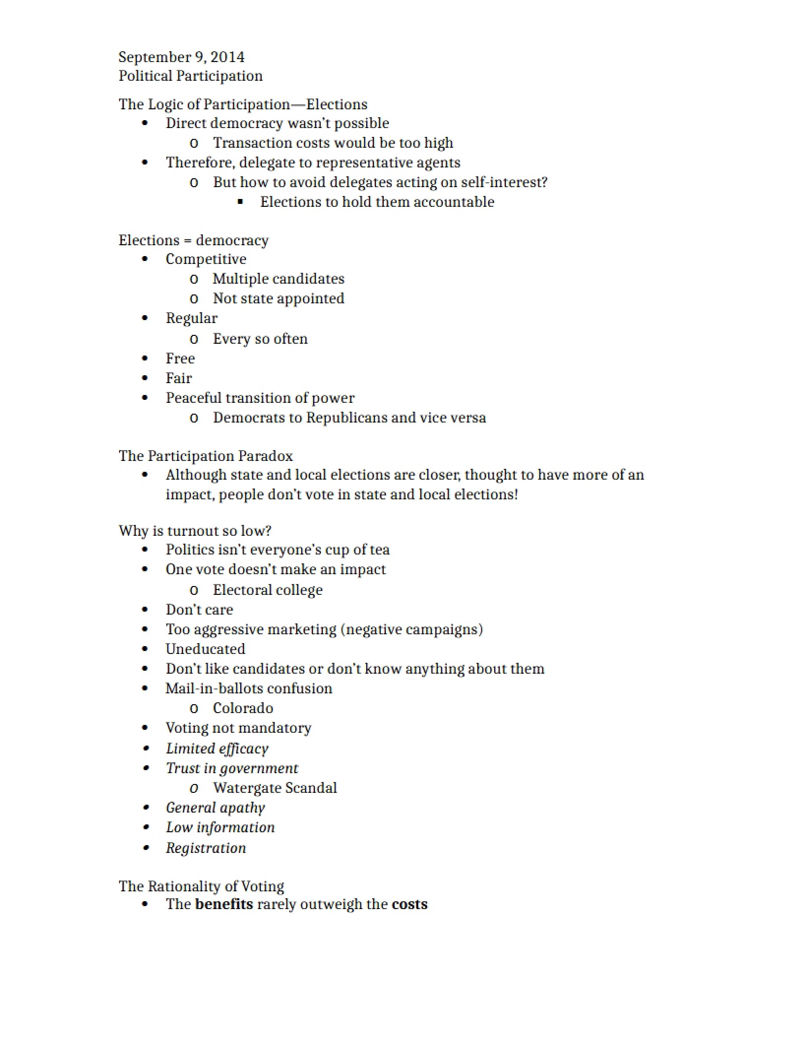 Lecture Notes September 9th
