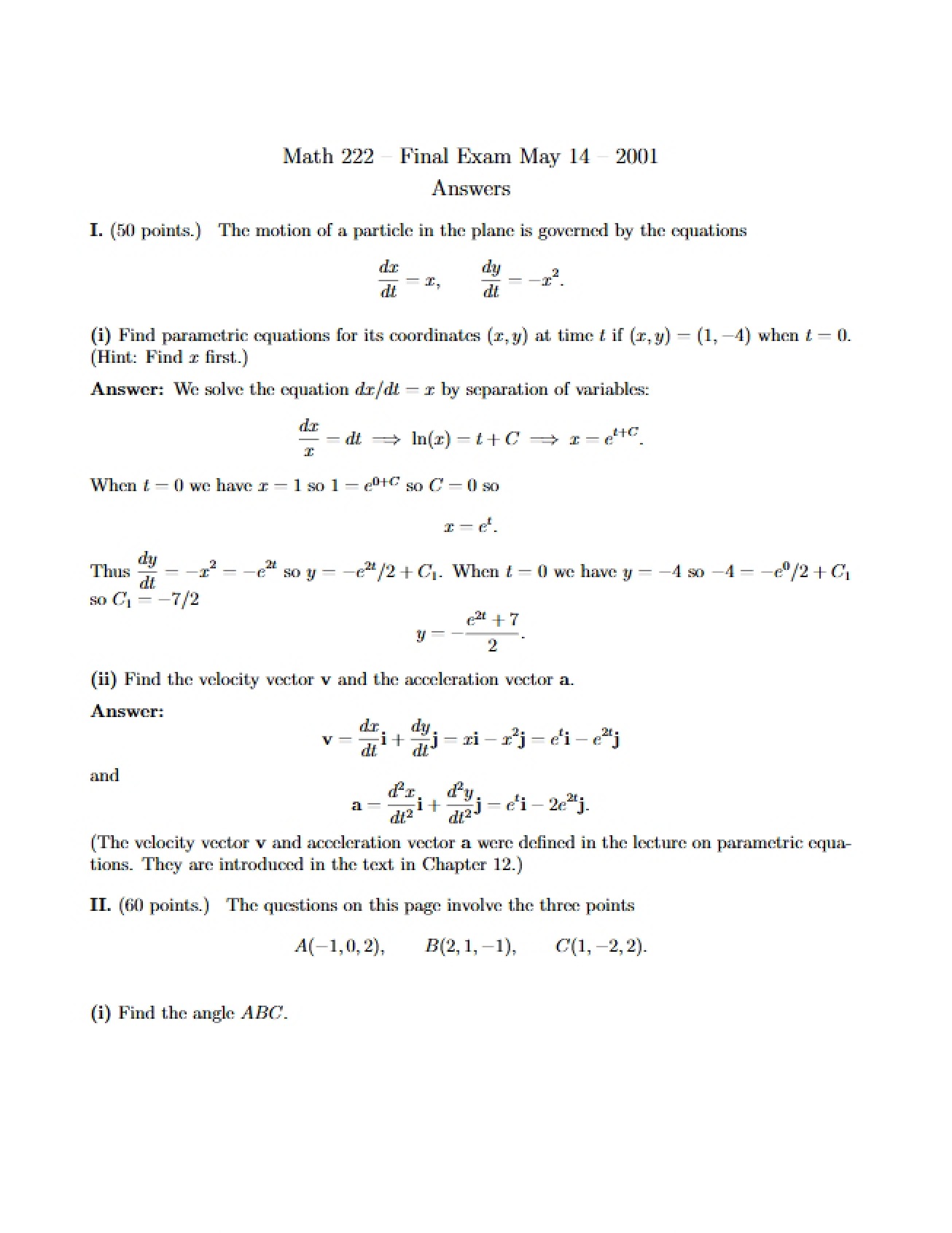 Course Final Exam