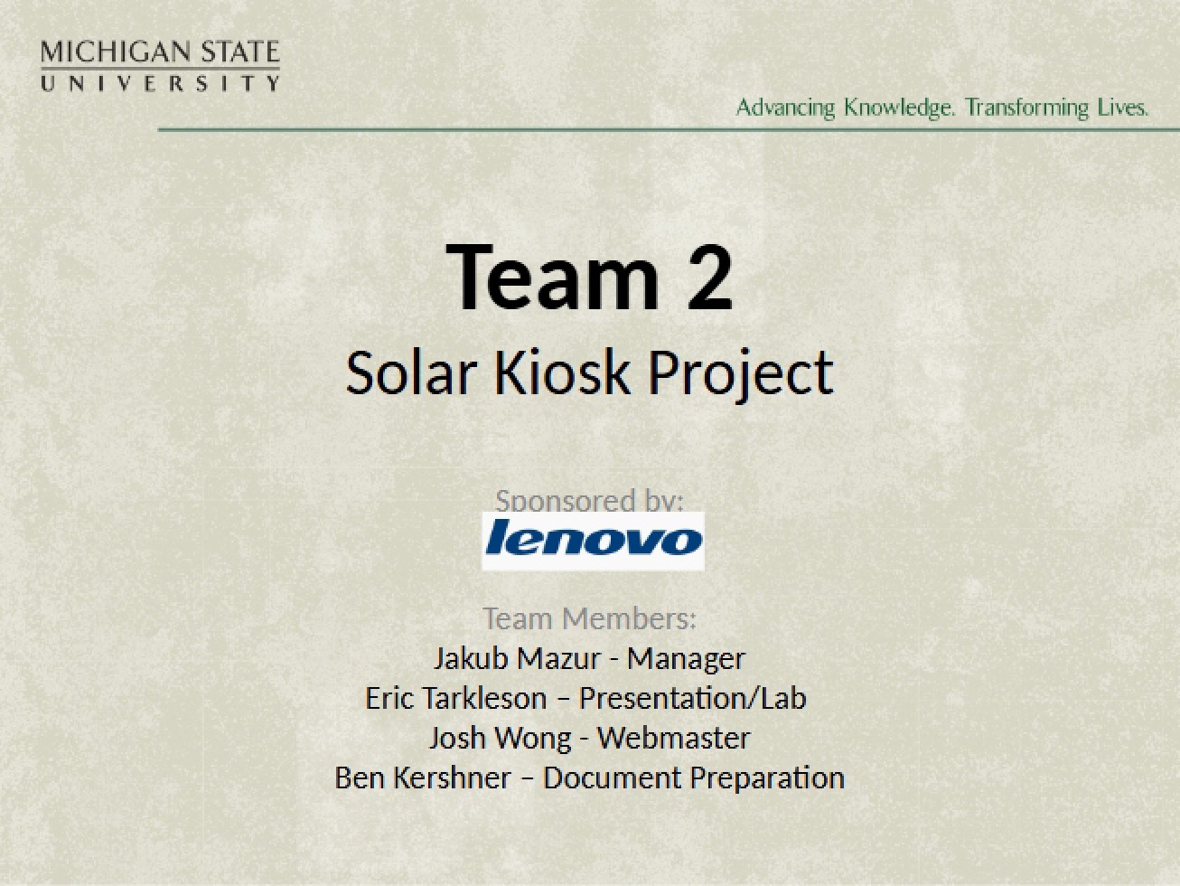 Pre-Proposal Presentation