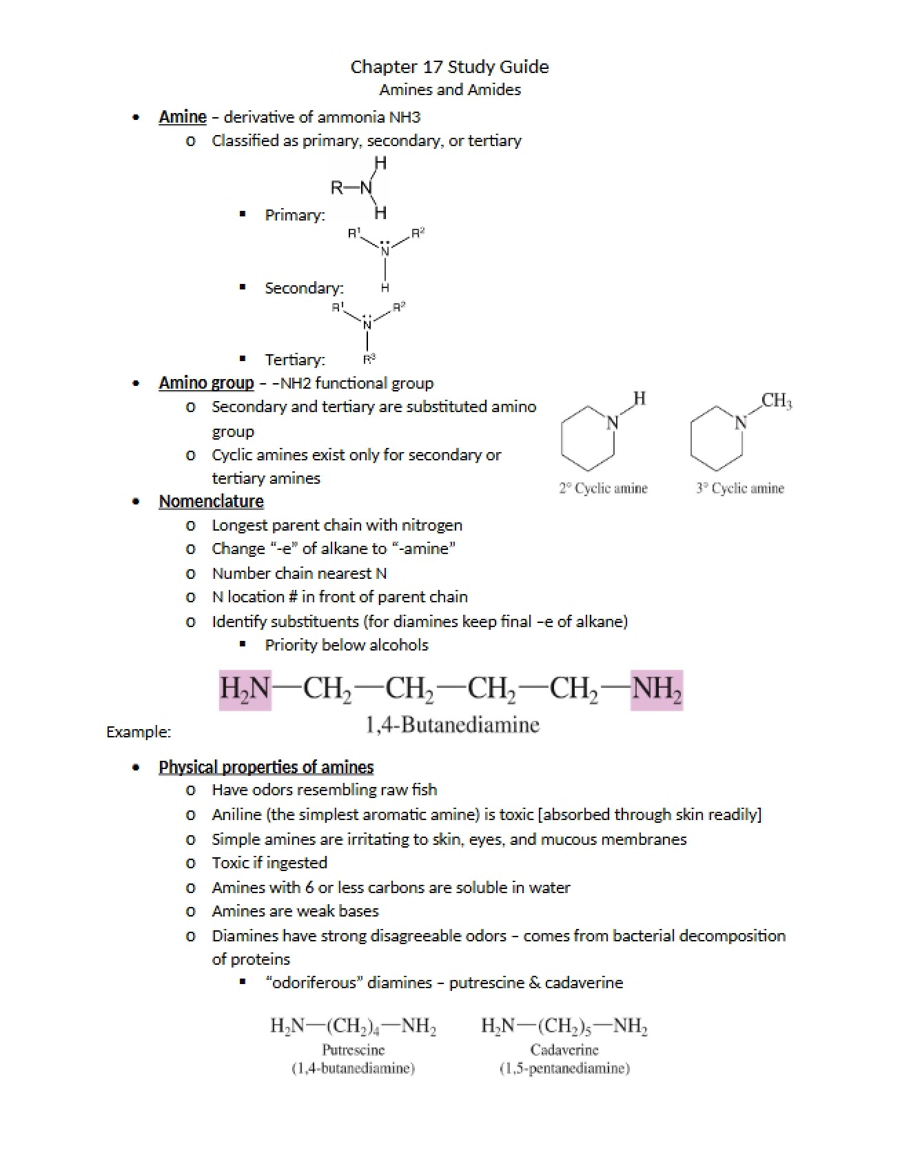 Amides and Amines Chemistry