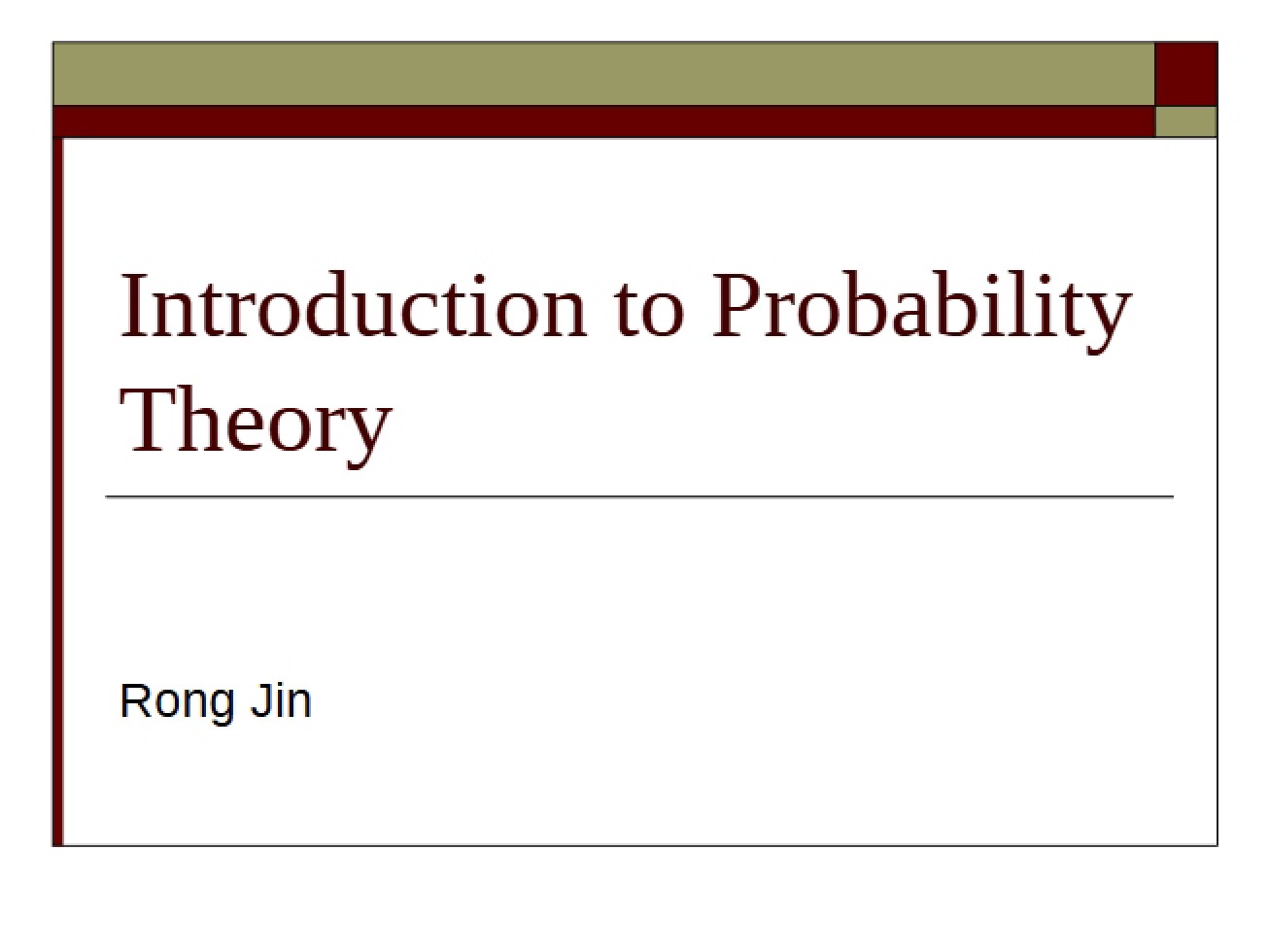 Probability Introduction