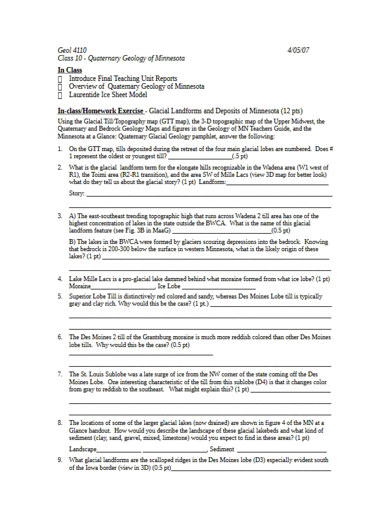 Homework Exercise for GEOL 4110