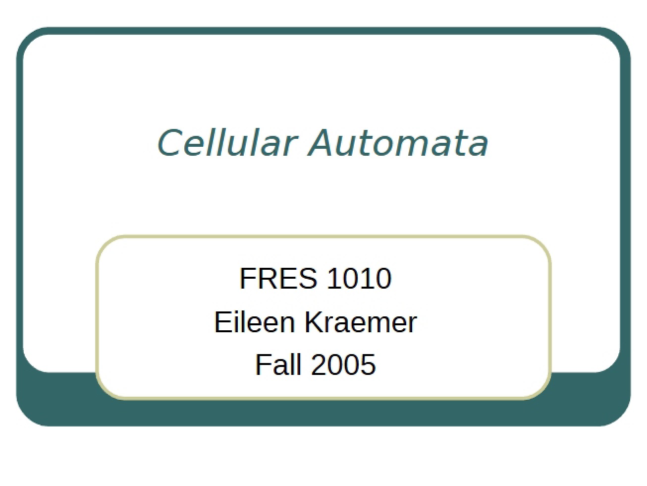 Introduction to Cellular Automata
