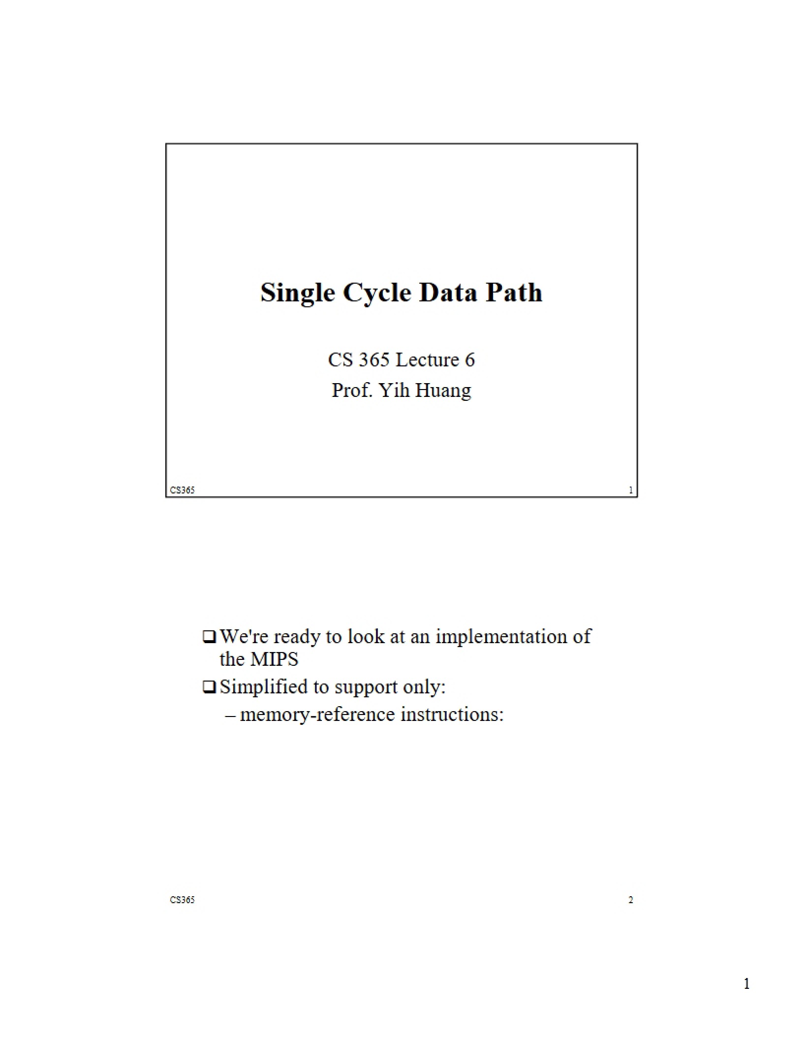 Data Path (Single Cycle)