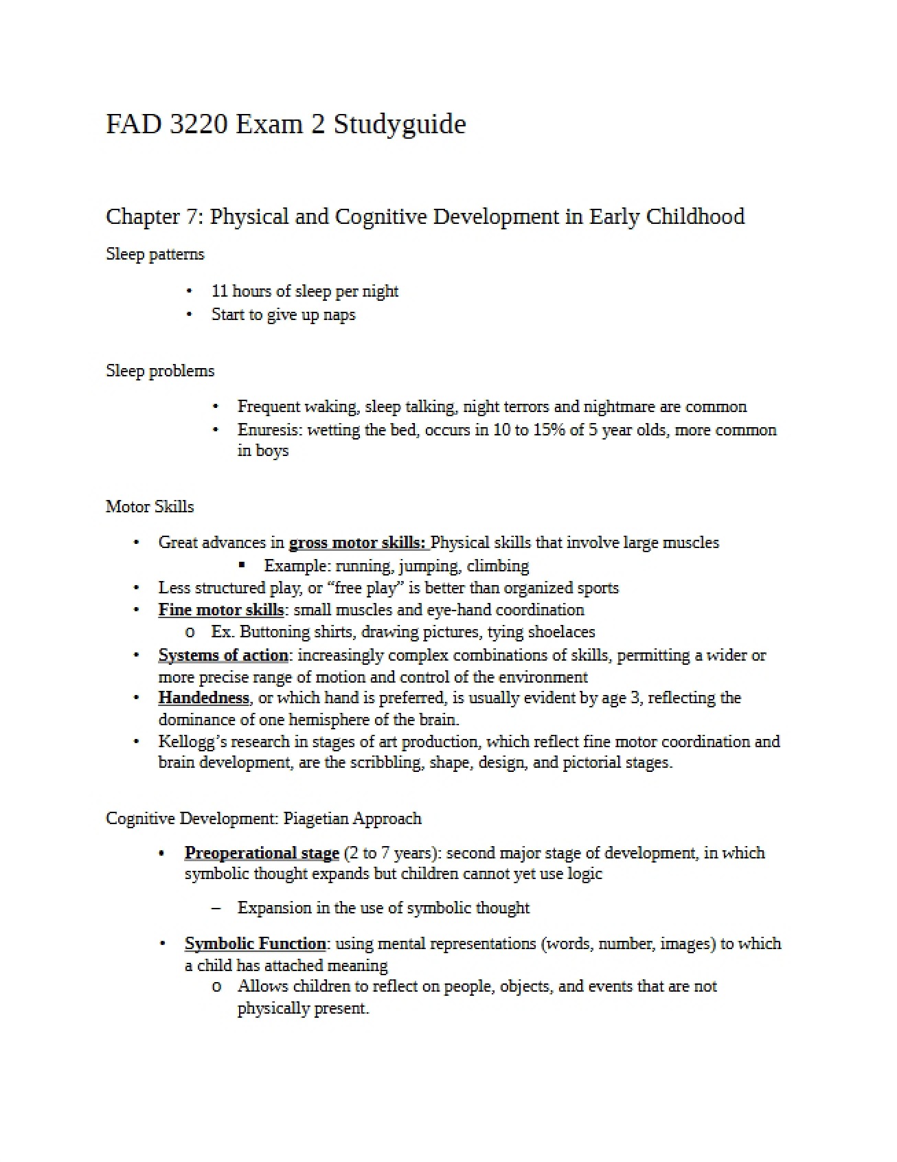 Life Span Development Second Examination