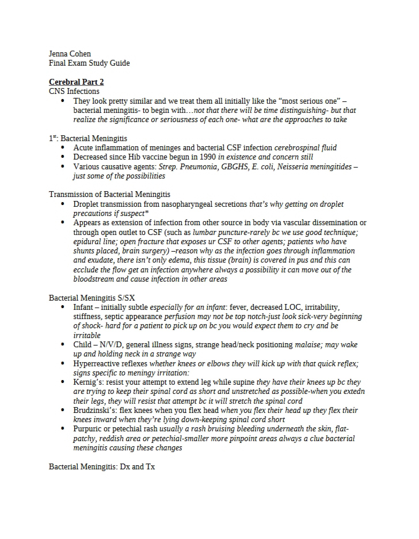 Guide for Final Exam - Acute Care Nurs Adults I