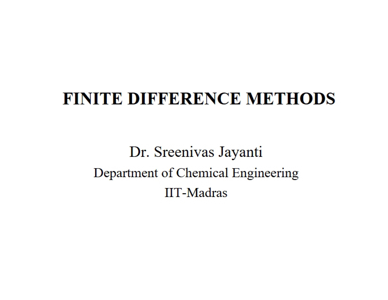 Methods of Finite Difference