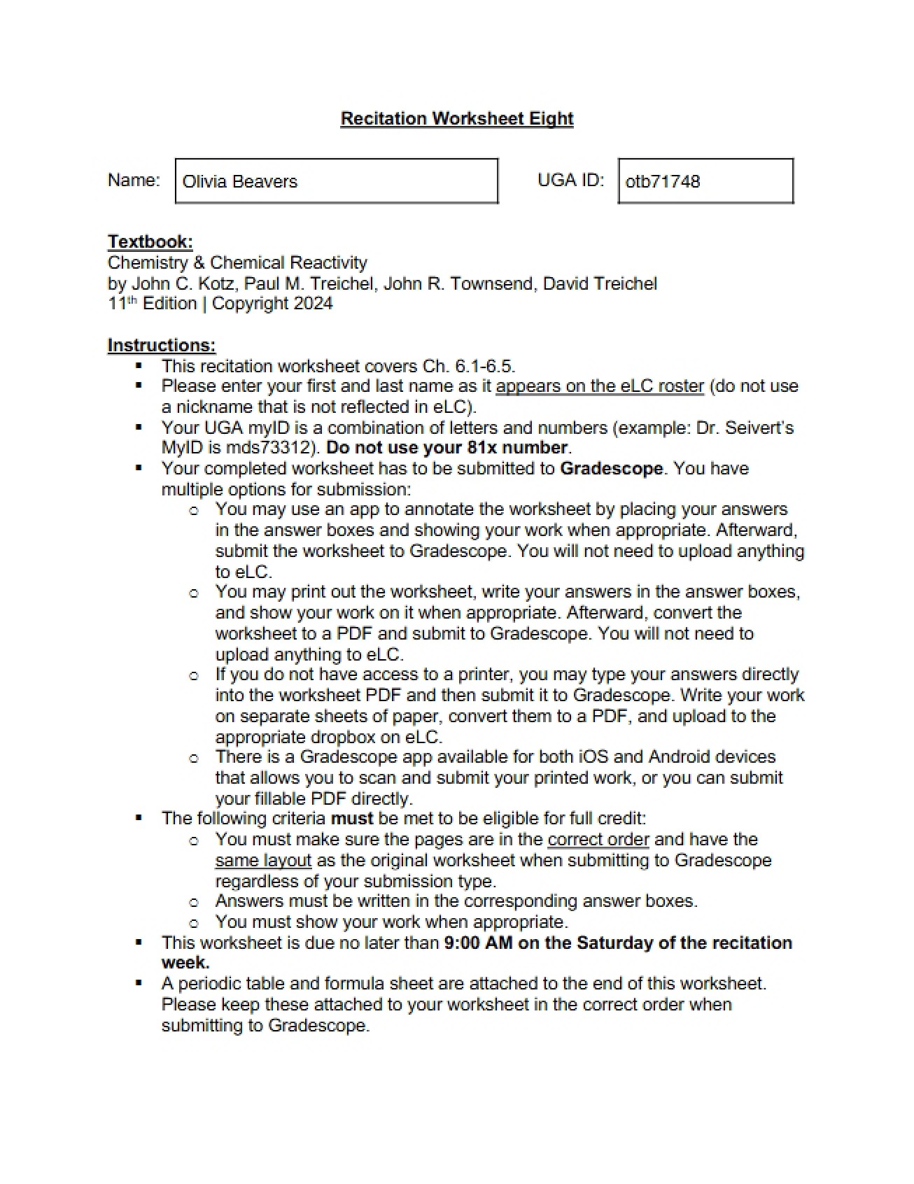 Recitation Worksheet 8