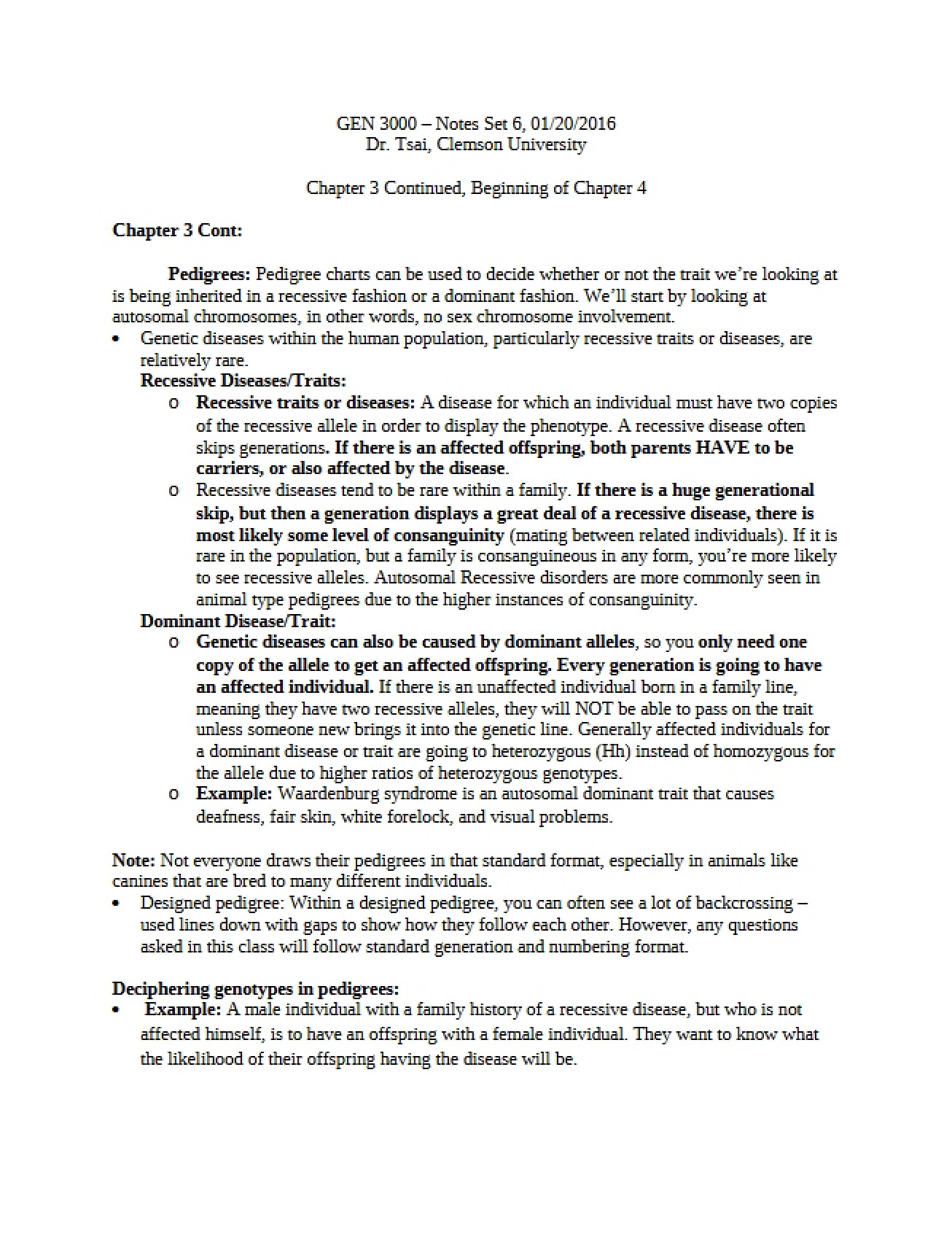 Genetics Chapter Three
