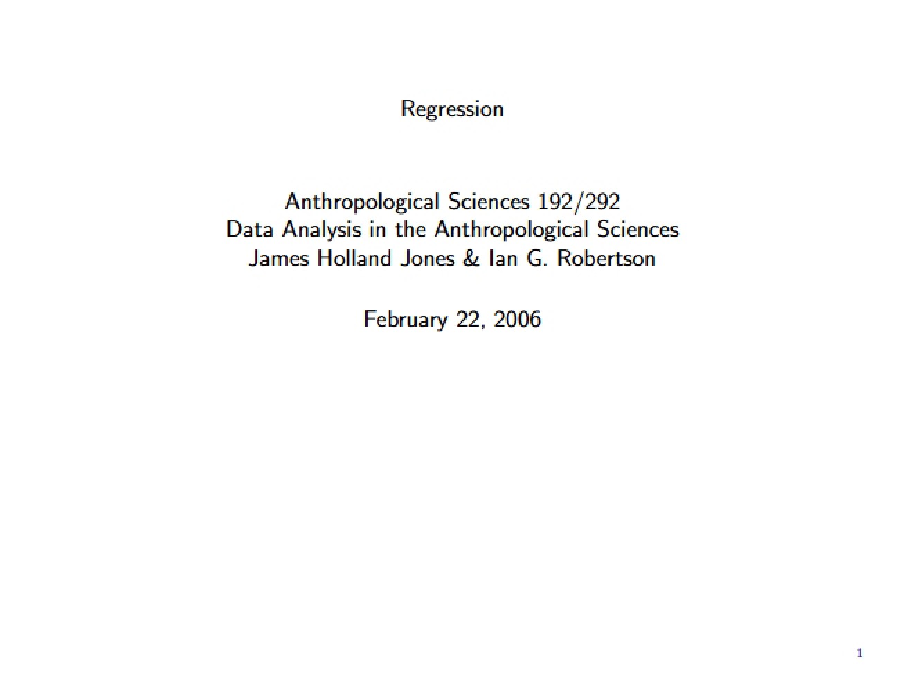 Regression Analysis