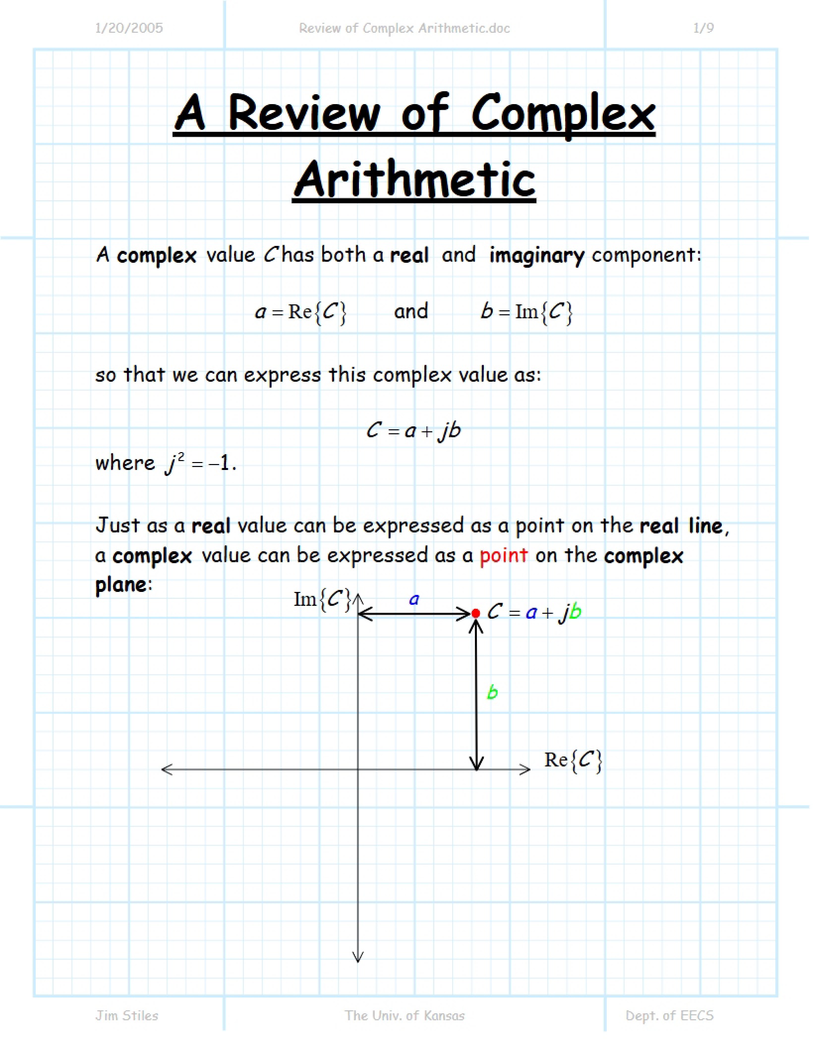 Complex Arithmetic Review