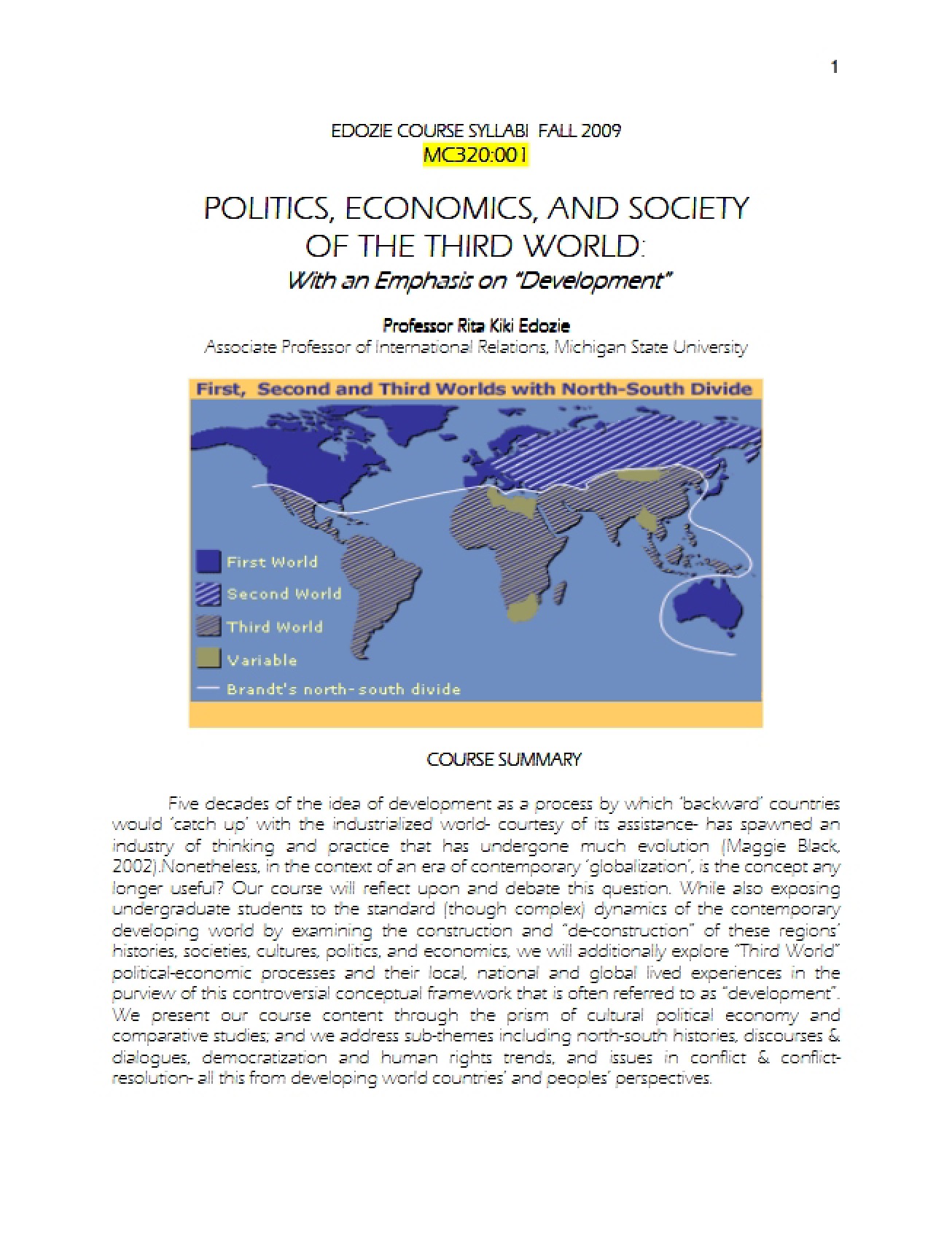 Third World Politics Syllabus
