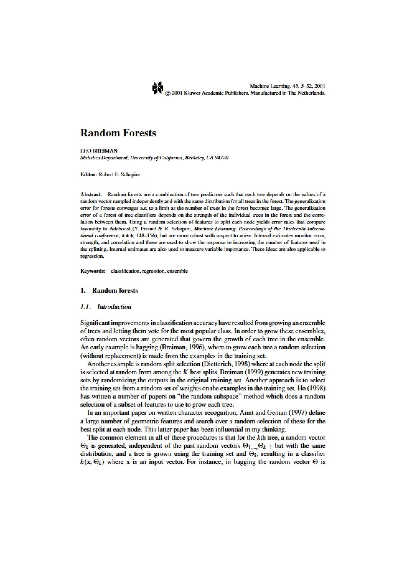 Overview of Random Forests