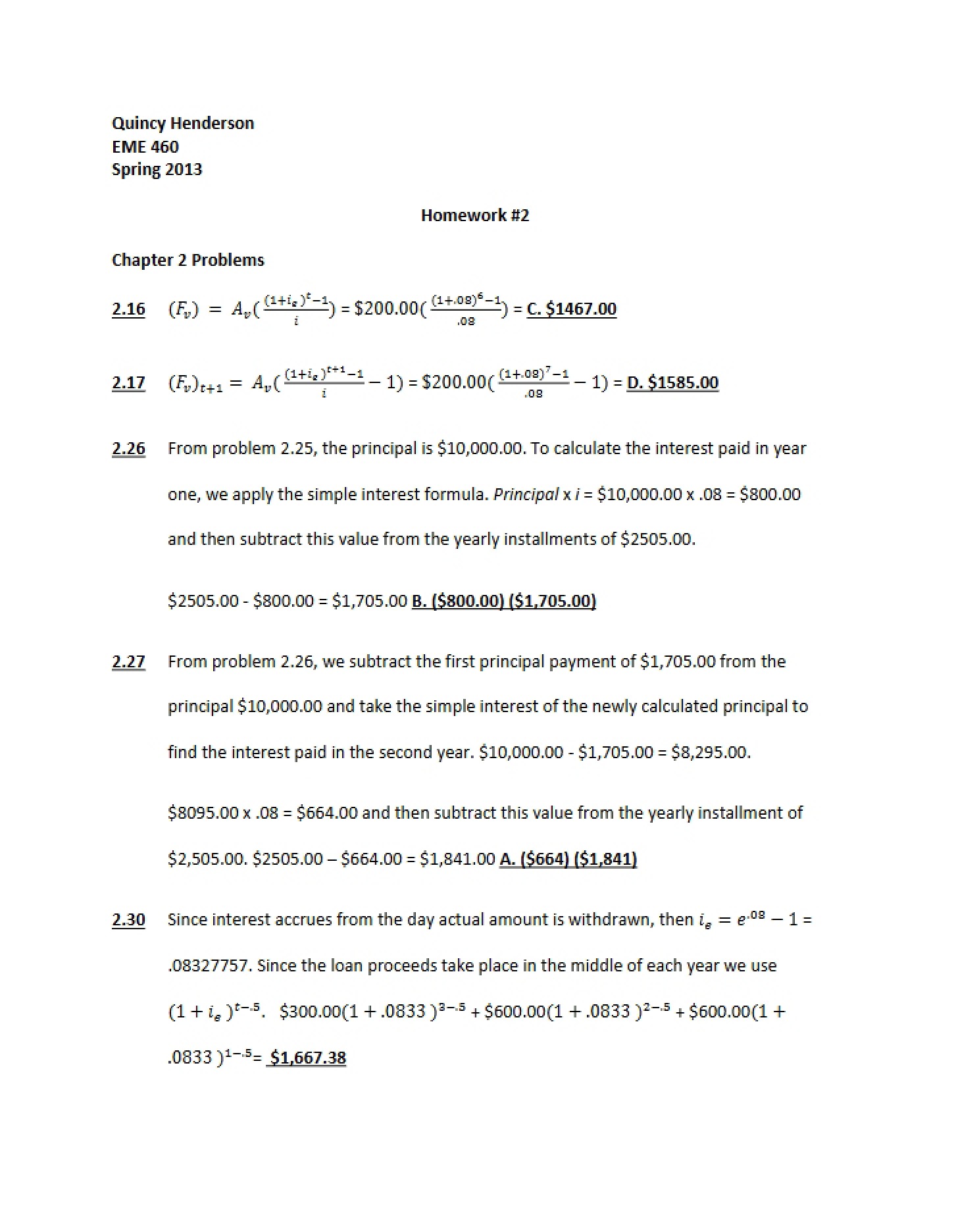 Homework 2 (EME 460)