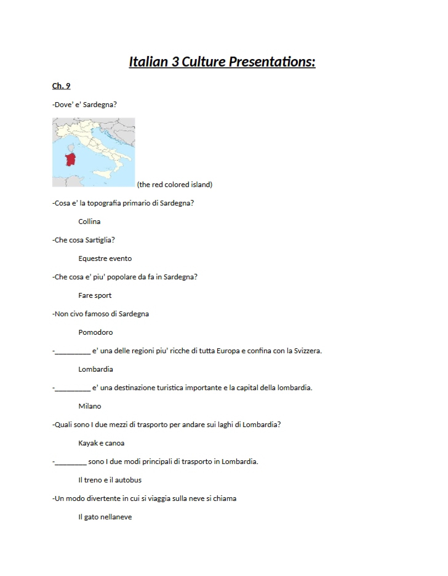 Cultural Perspectives in Italian III