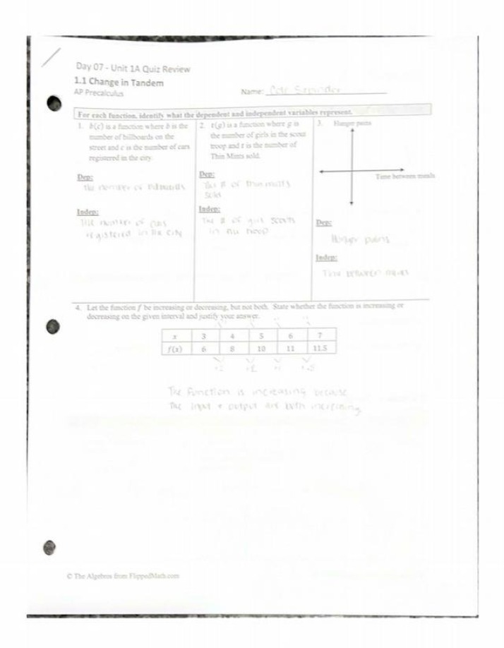 Rates of Change in Linear and Quadratic Functions