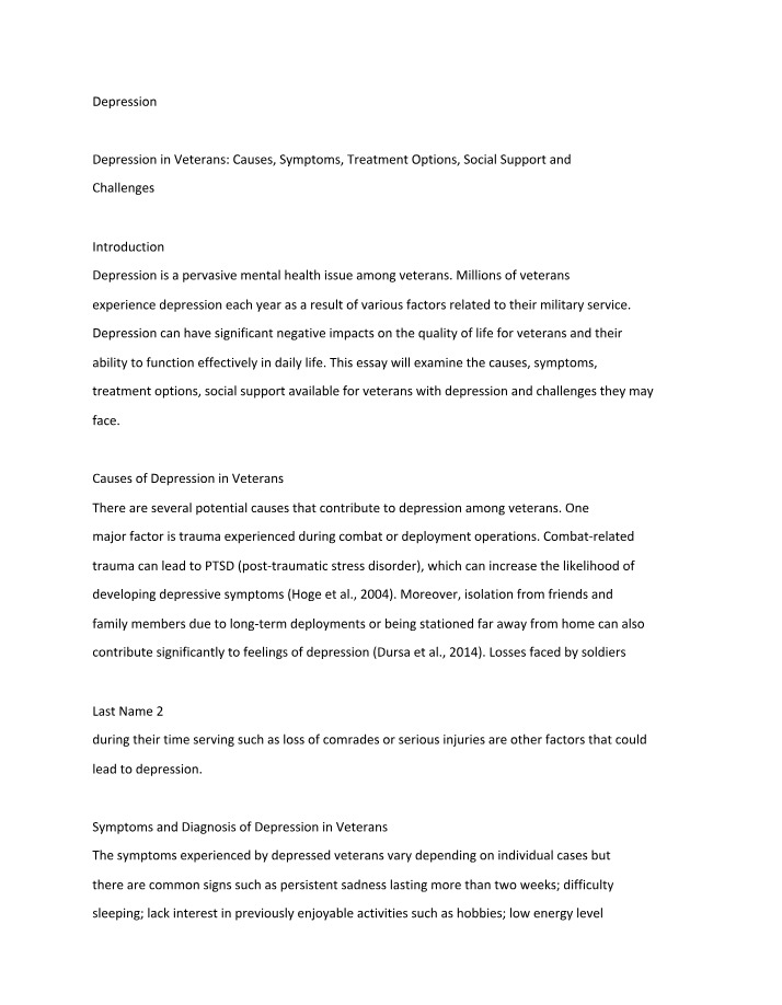 Essay on Depression
