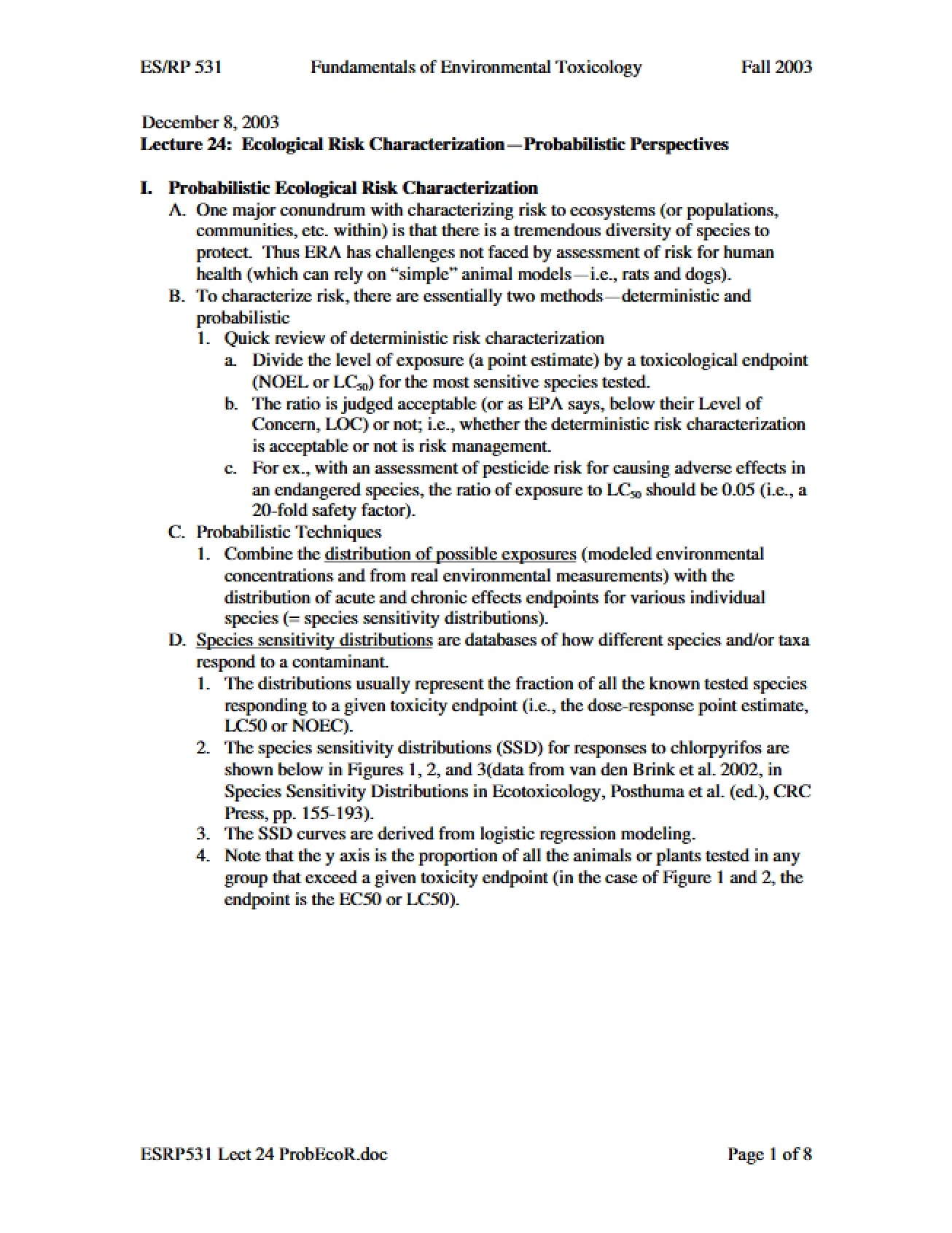 Environmental Toxicology Basics