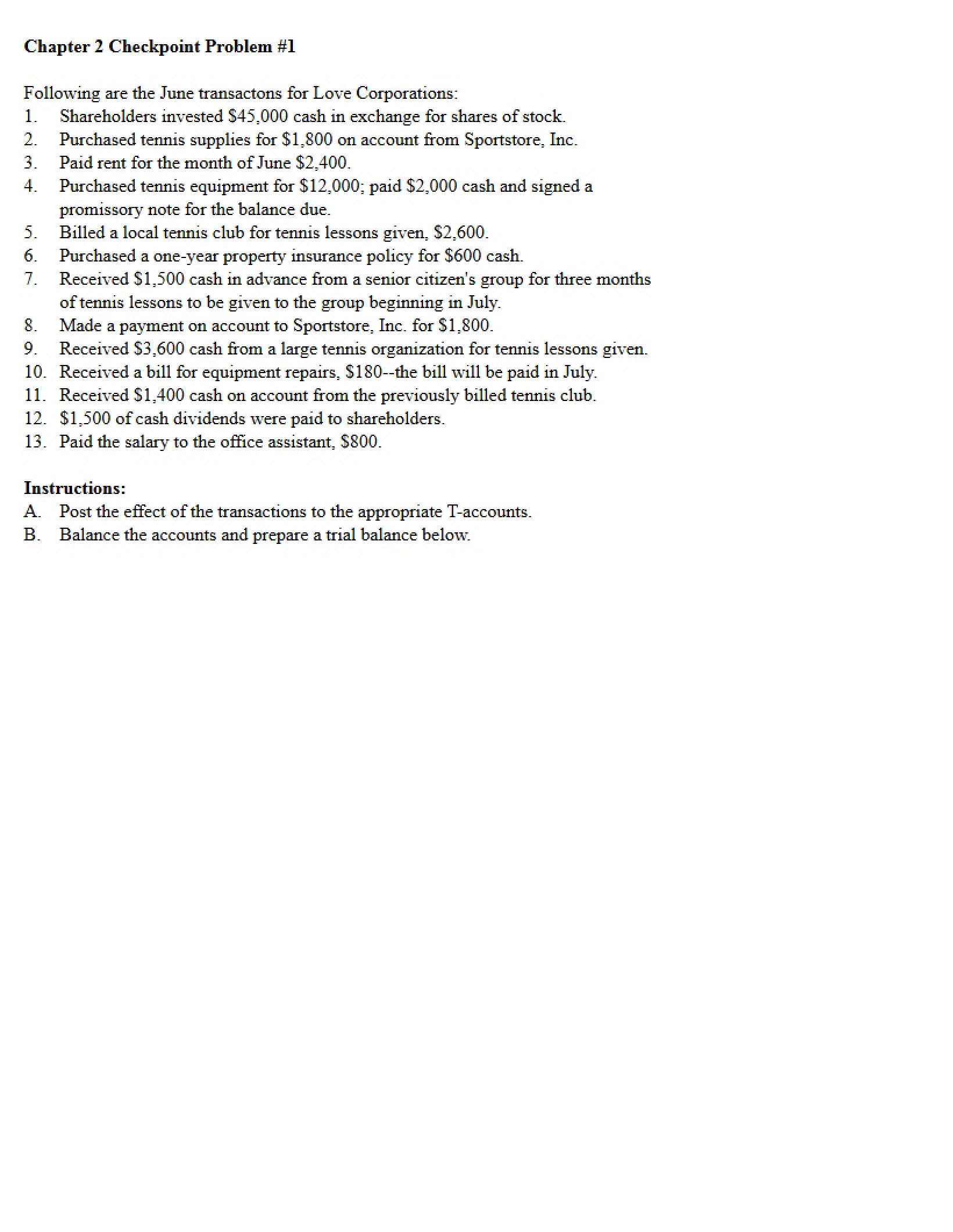 Solution for First Checkpoint (Chapter Two)
