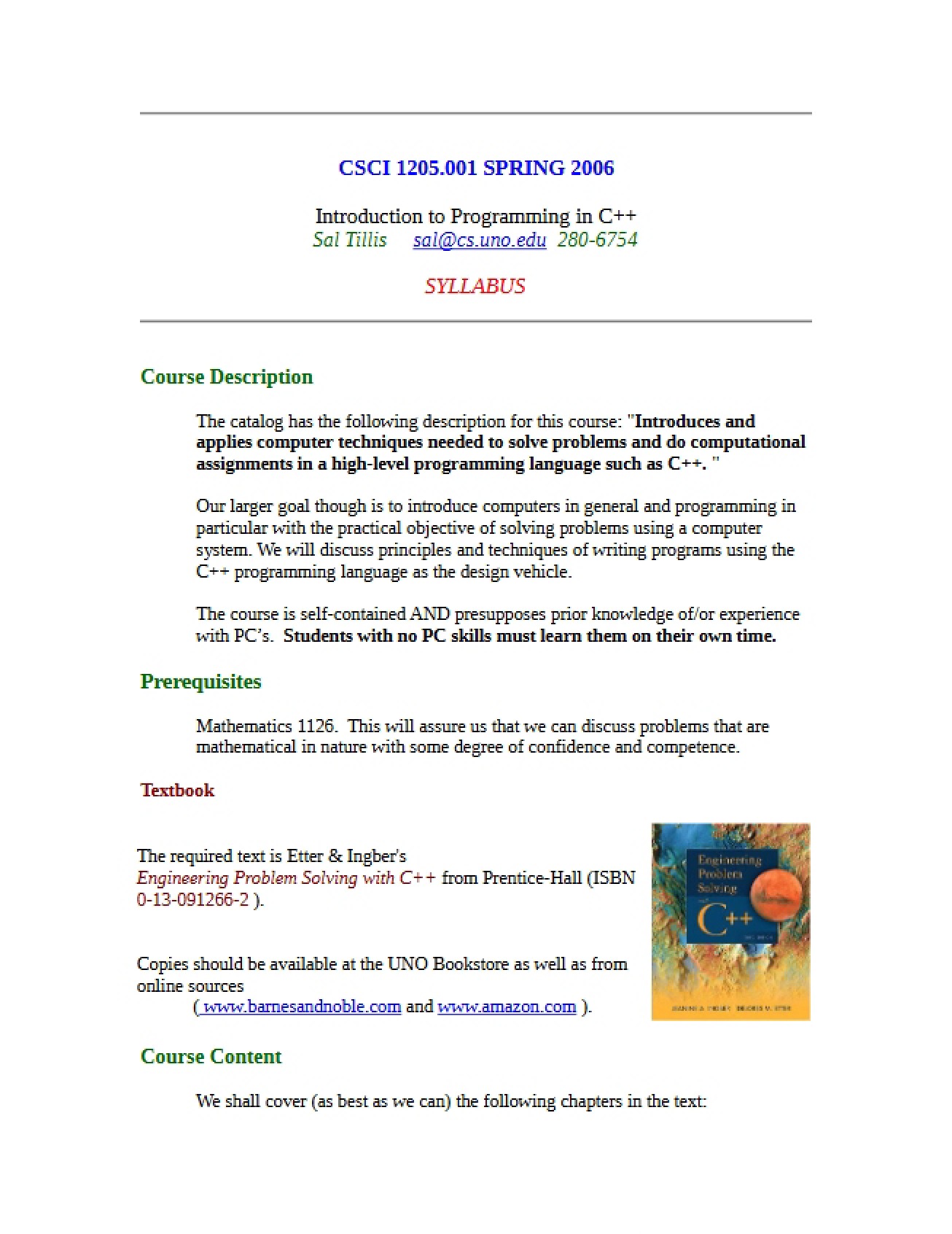 C++ Programming Syllabus