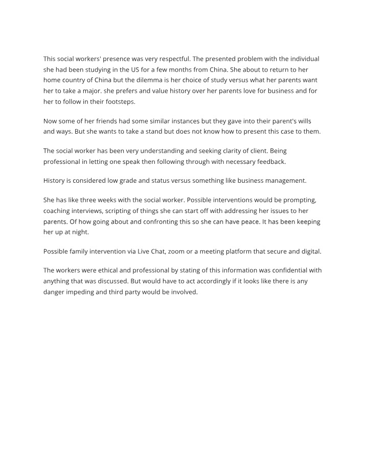 Cultural Dilemma and Family Intervention - Social Worker Case Study