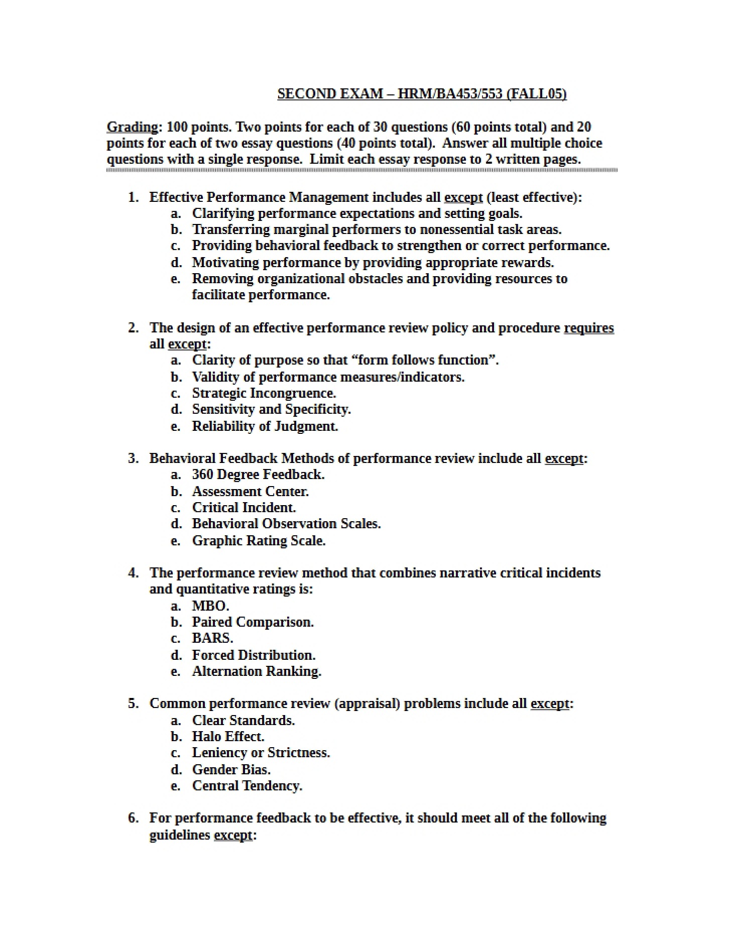 HRM Second Exam