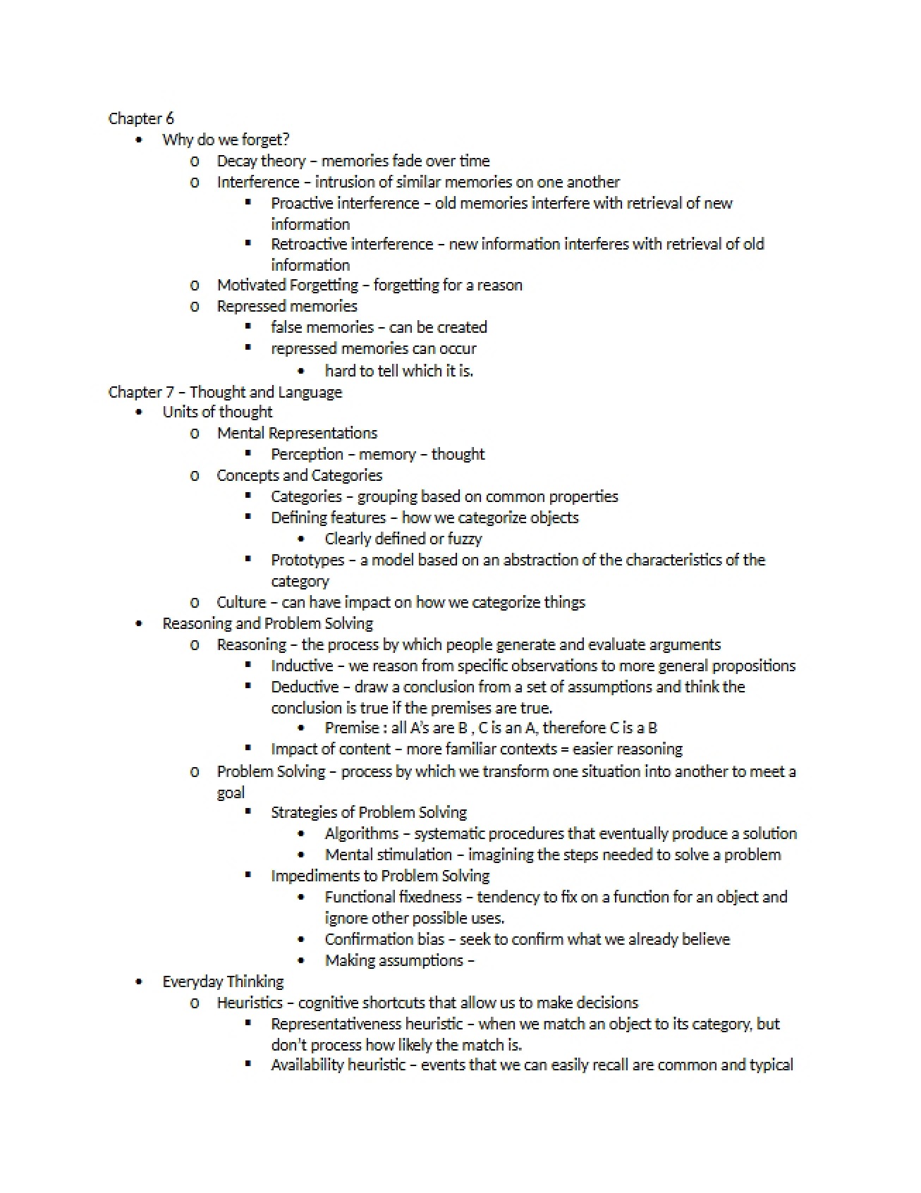 Psychology Class Notes from May 22nd