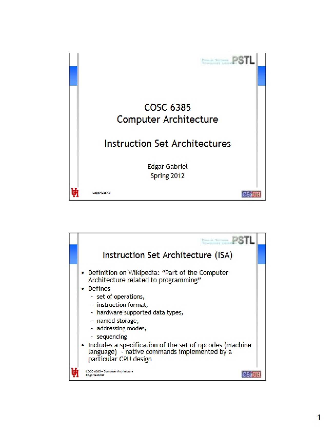 ISA Notes