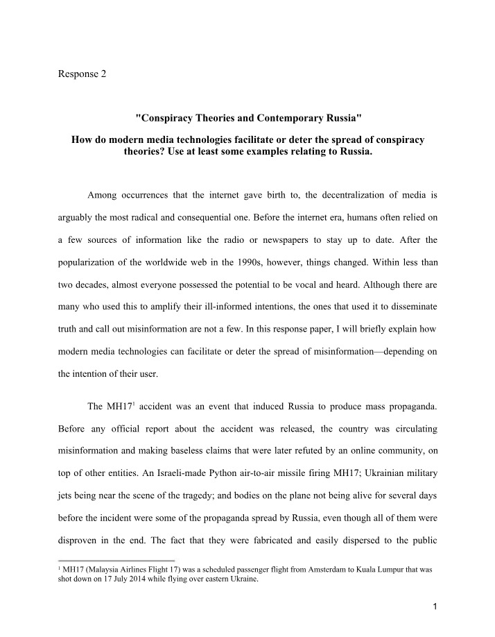 Modern Media Technologies and Russian Conspiracy Theories