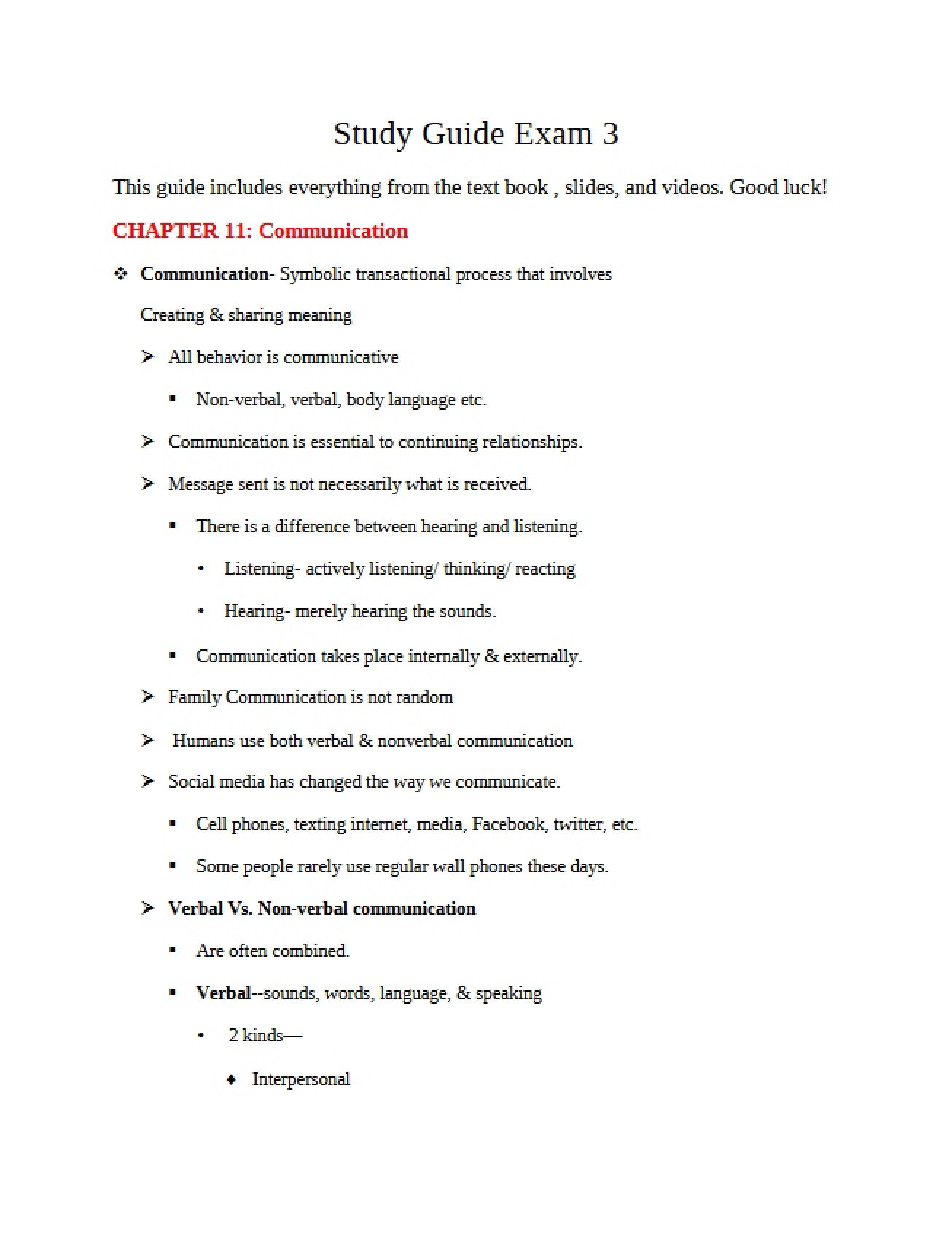 Eleventh Chapter The Process of Communication