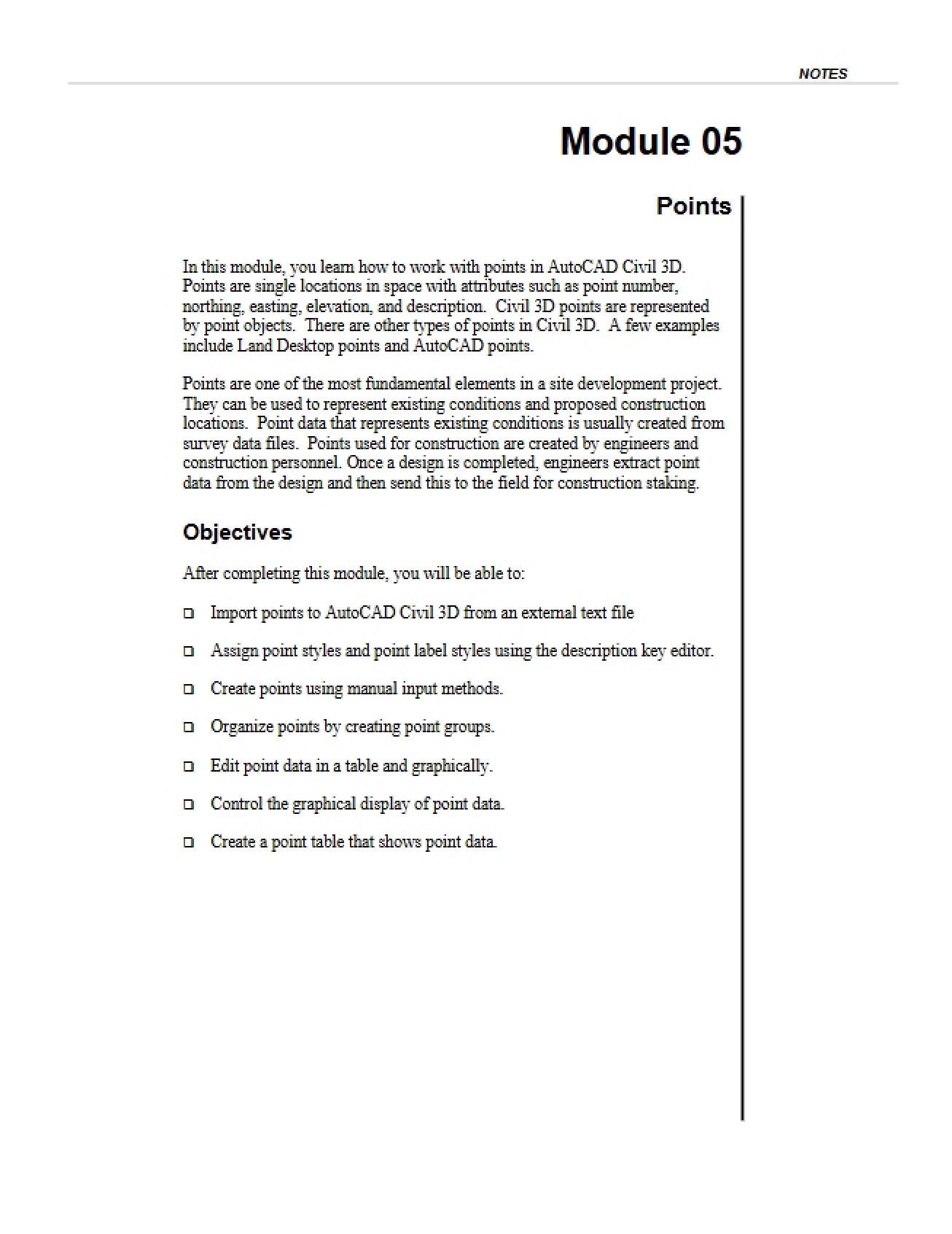 Points Module 05