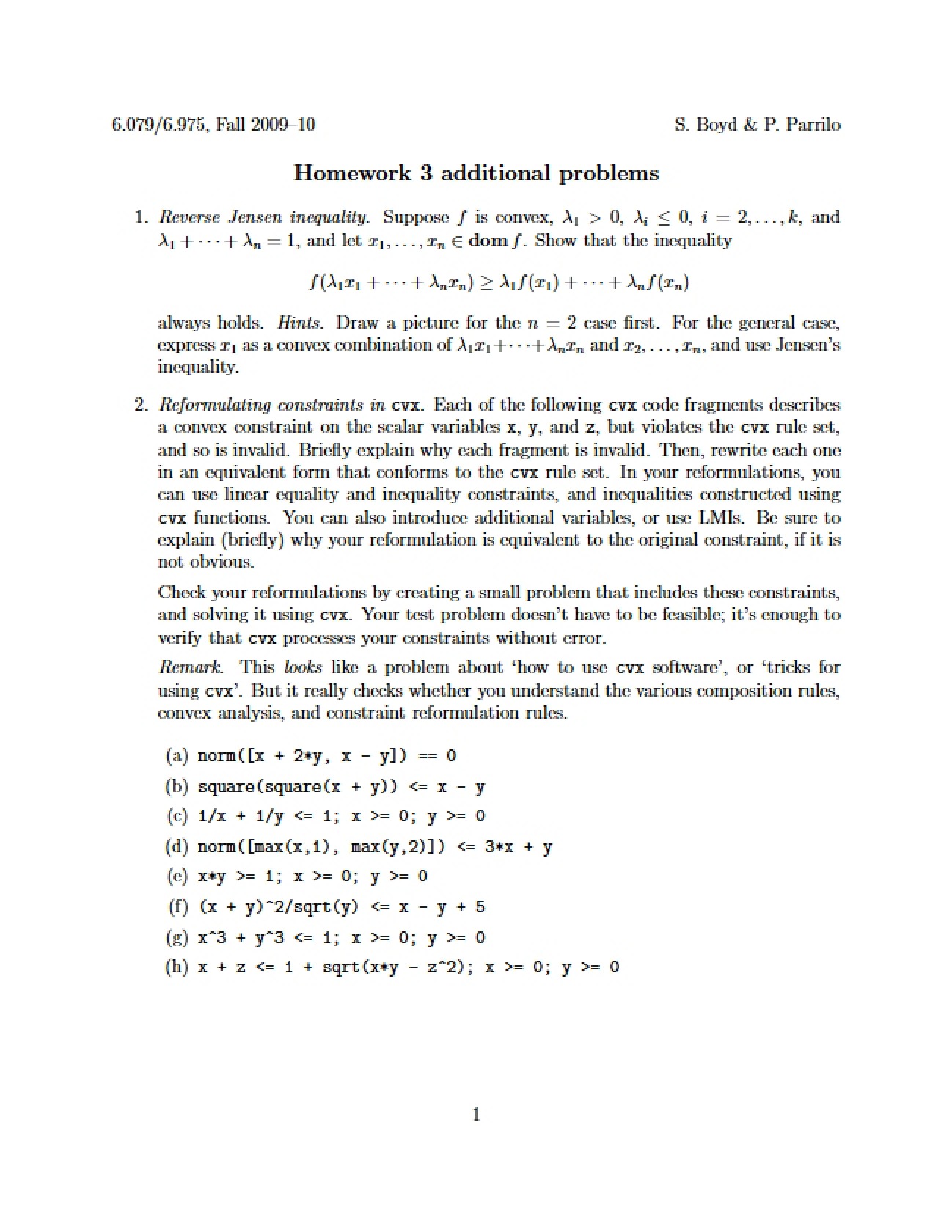 Convex Optimization Guide