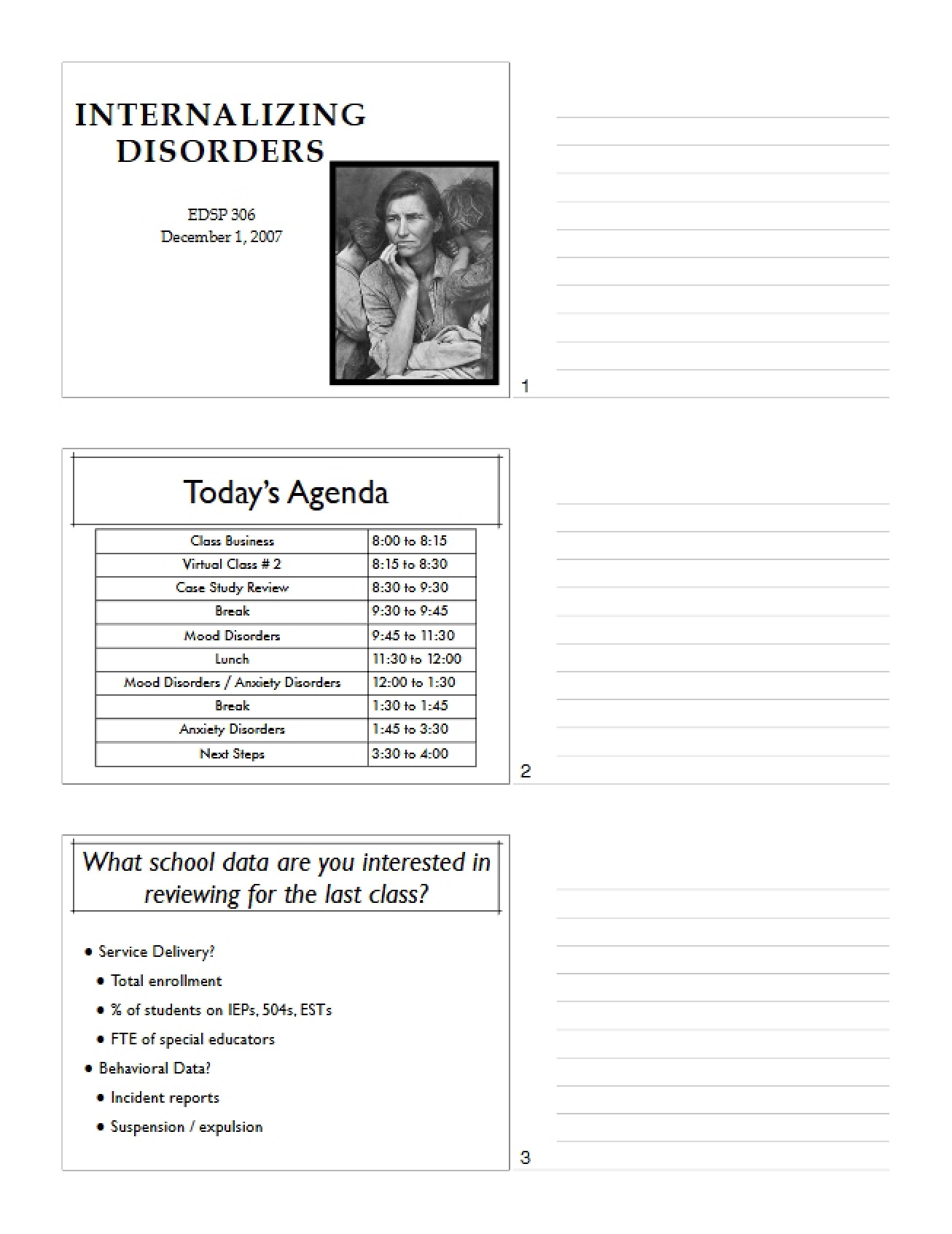 Internalizing Disorders in Education
